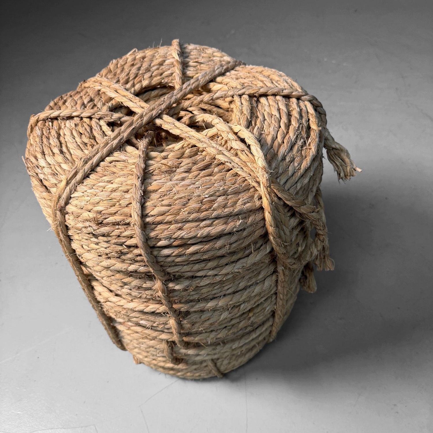 Large Japanese Coil of Natural Rope, 1950s