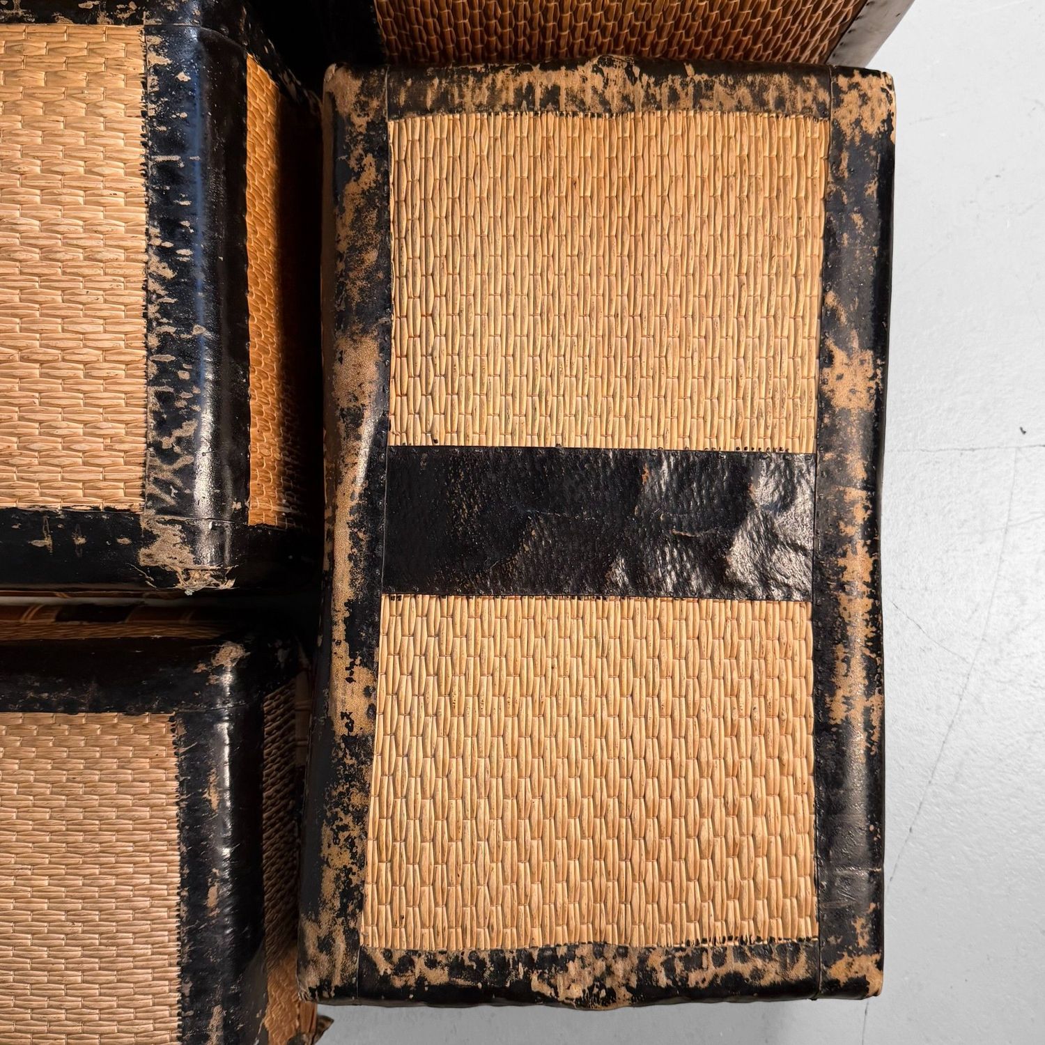 Japanse Set Gevlochten Kōri Opbergmanden, Tachibanamon, 1900s