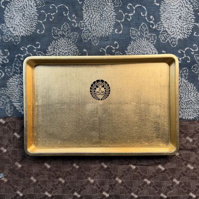 Japanese Lacquer Tray, Obon with Kanazawa Gold Leaf, 1970s
