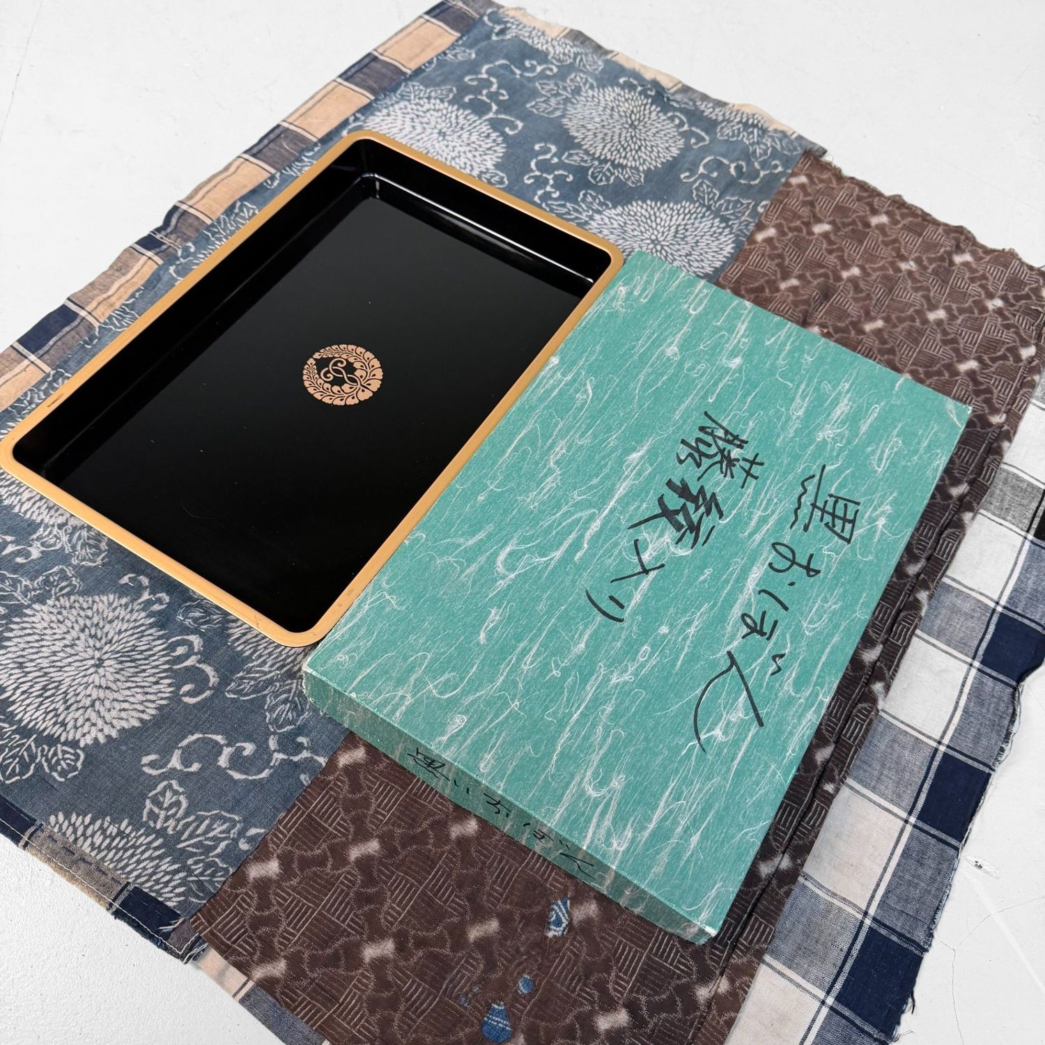 Japanese Lacquer Tray, Obon with Fuji-mon, 1970s