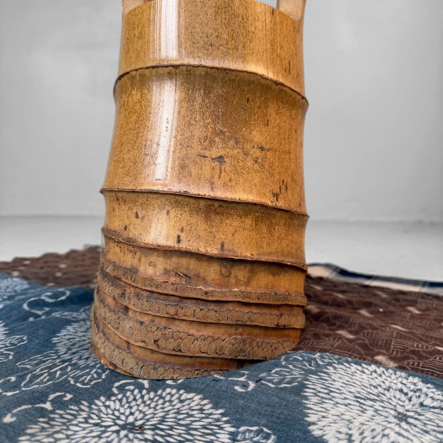 Bamboo Ikebana Stand, Ni-ju-giri Vase, 1930s