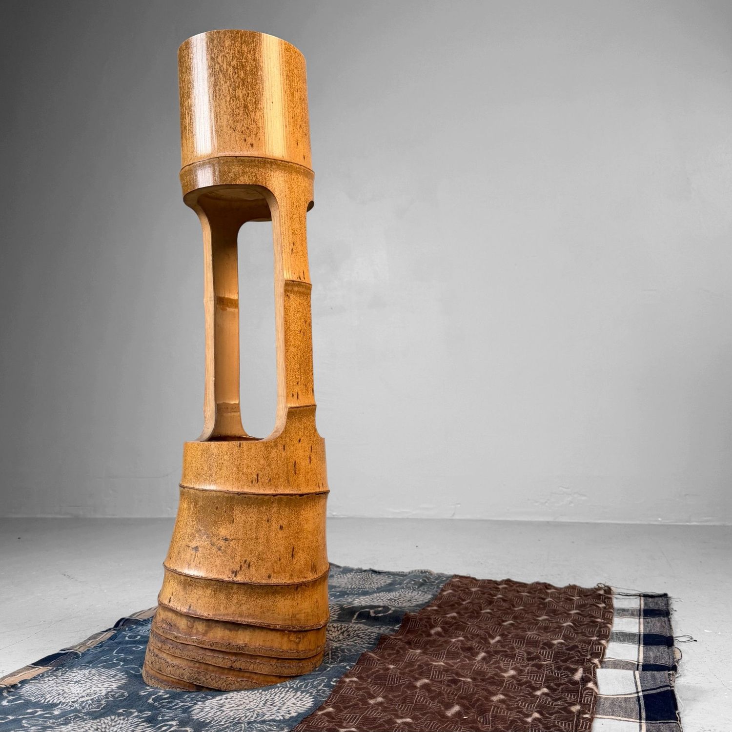 Bamboo Ikebana Stand, Ni-ju-giri Vase, 1930s