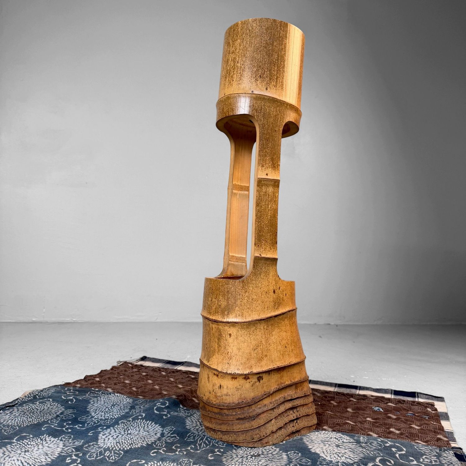 Bamboo Ikebana Stand, Ni-ju-giri Vase, 1930s