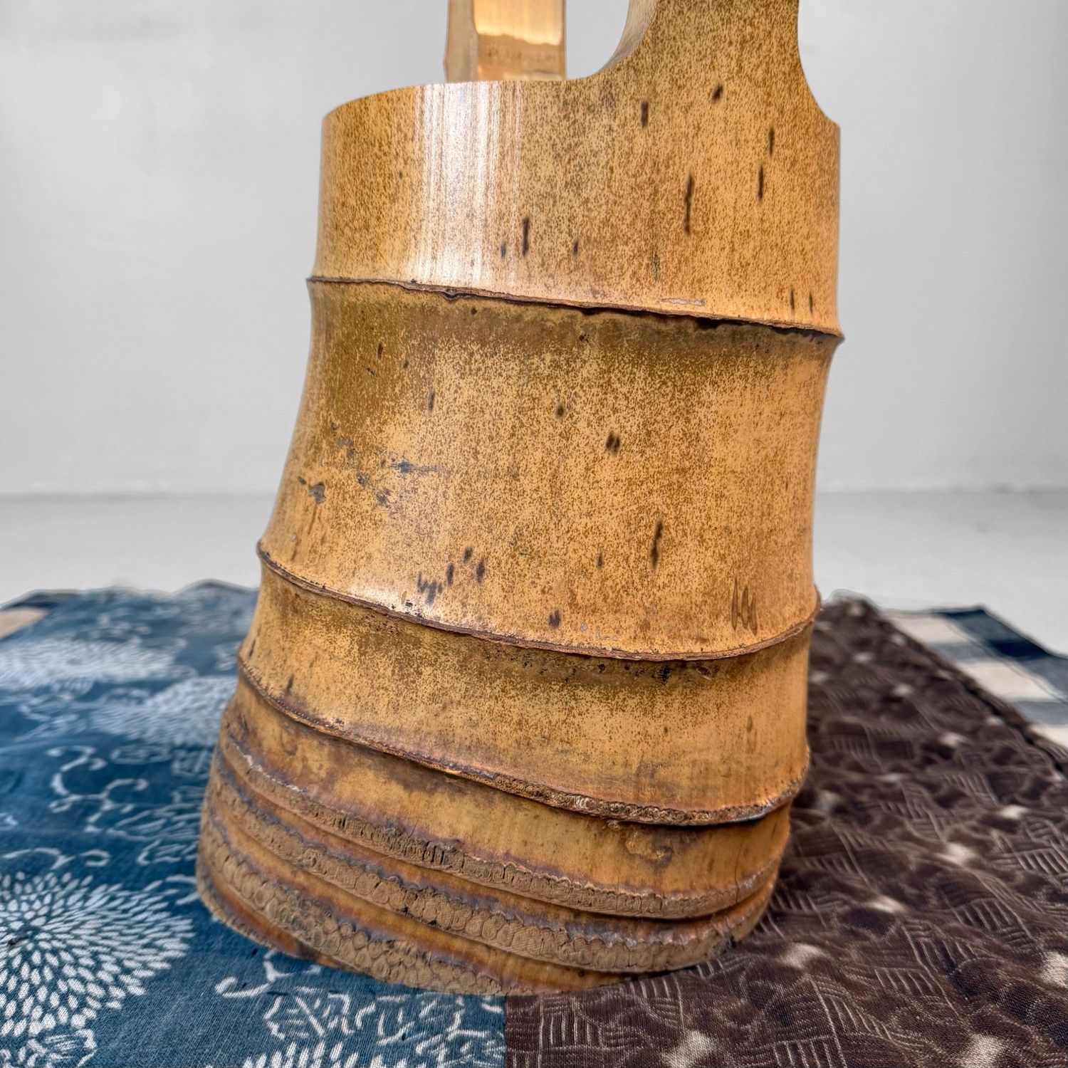 Bamboo Ikebana Stand, Ni-ju-giri Vase, 1930s