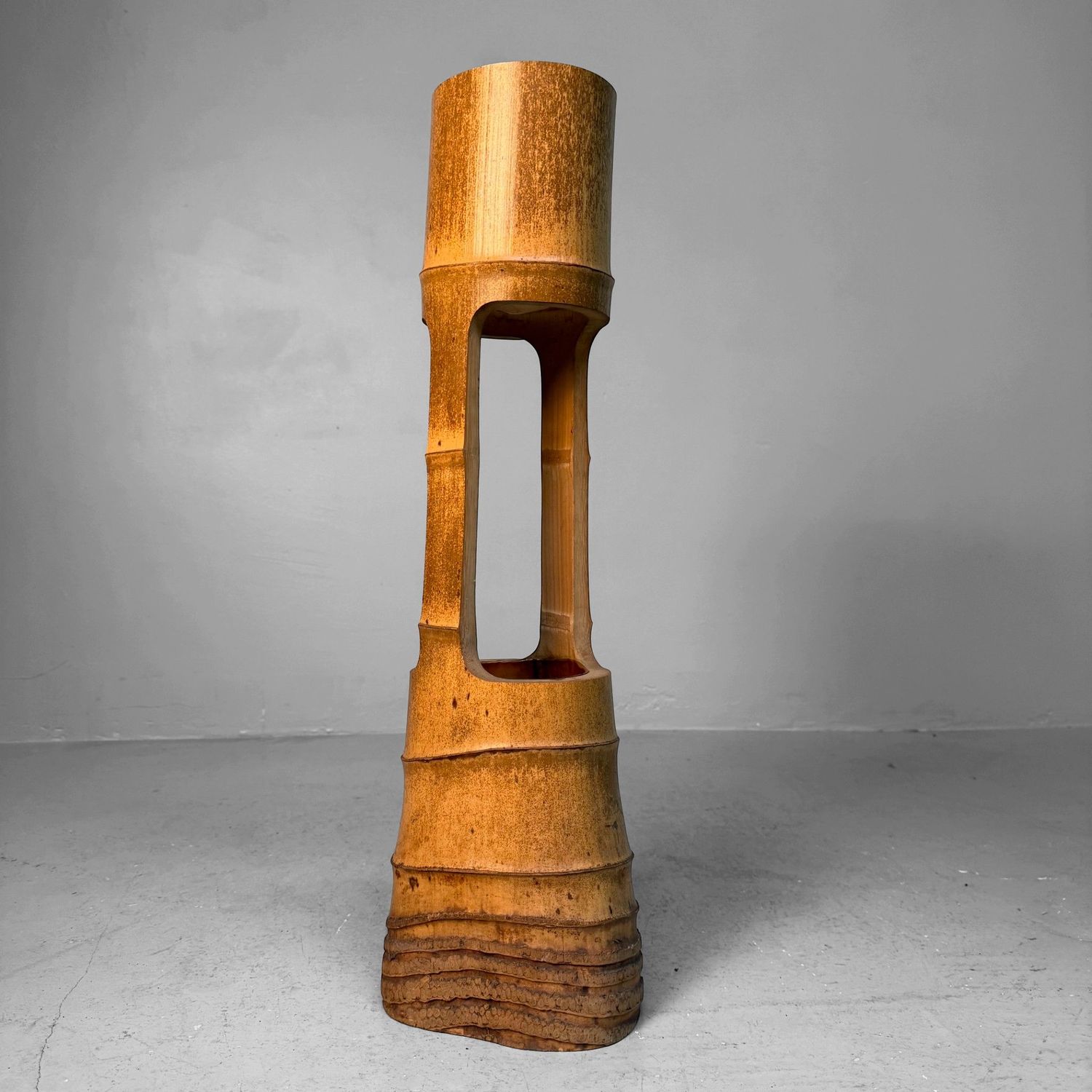 Bamboo Ikebana Stand, Ni-ju-giri Vase, 1930s