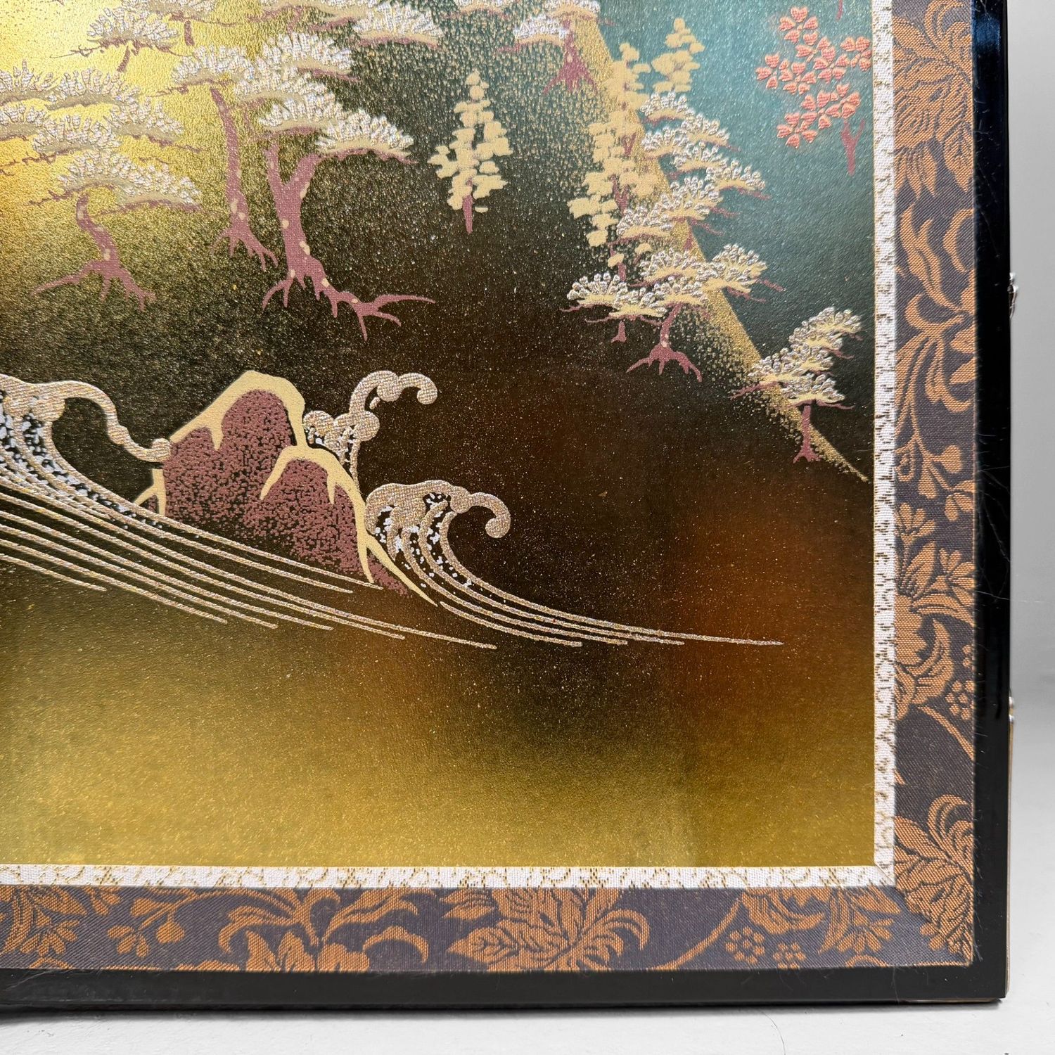 Japanese Byōbu Folding Screen, Gold Leaf Landscape, 1970s