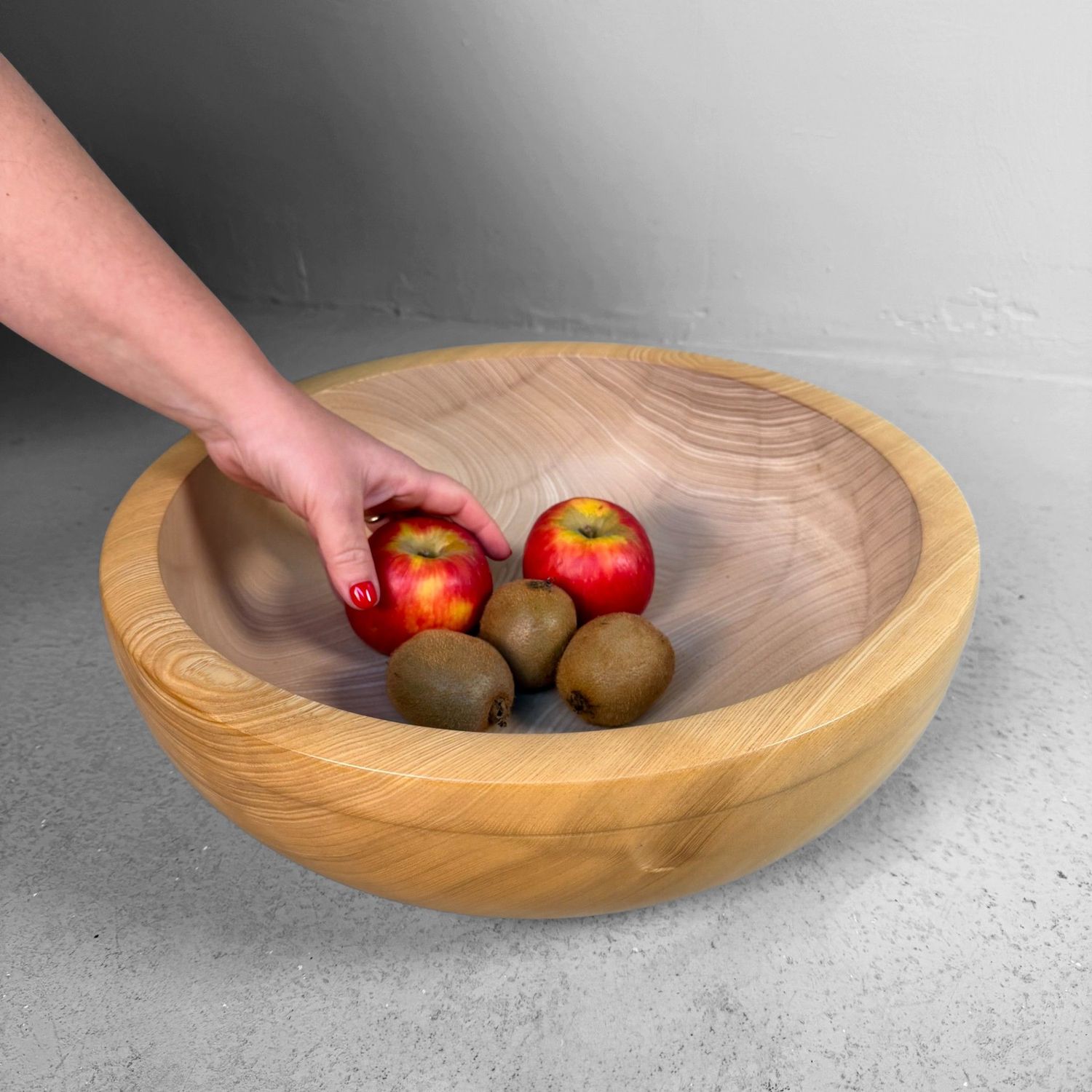 ​Japanse Houten Deegkom, Kibachi, Grote Serveerschaal, 1980s