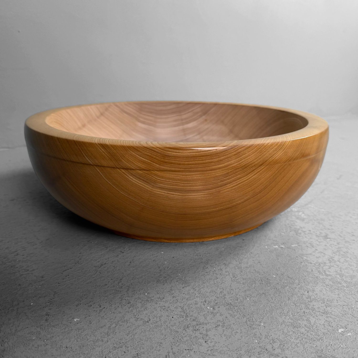 ​Japanse Houten Deegkom, Kibachi, Grote Serveerschaal, 1980s