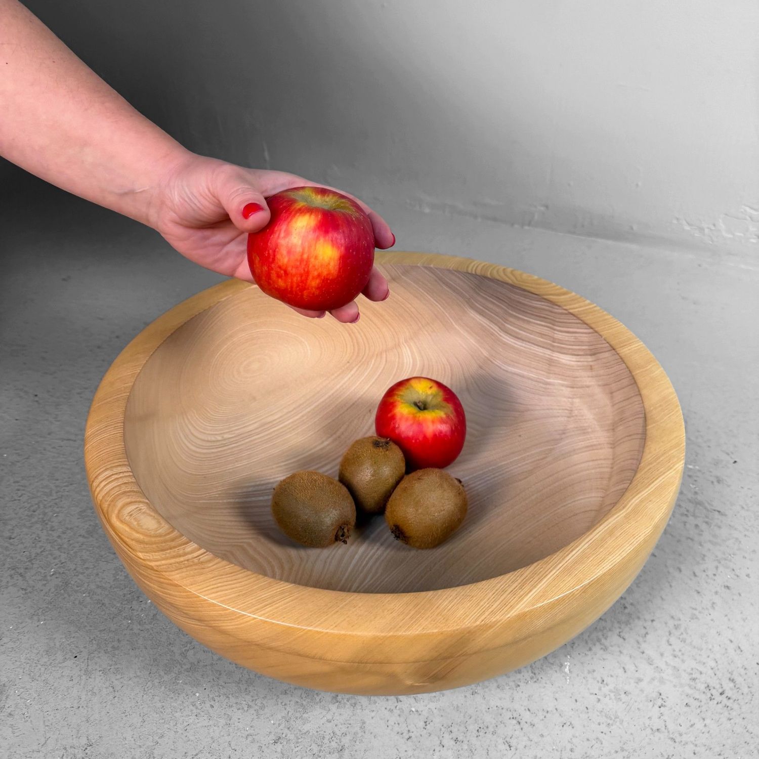 ​Japanse Houten Deegkom, Kibachi, Grote Serveerschaal, 1980s