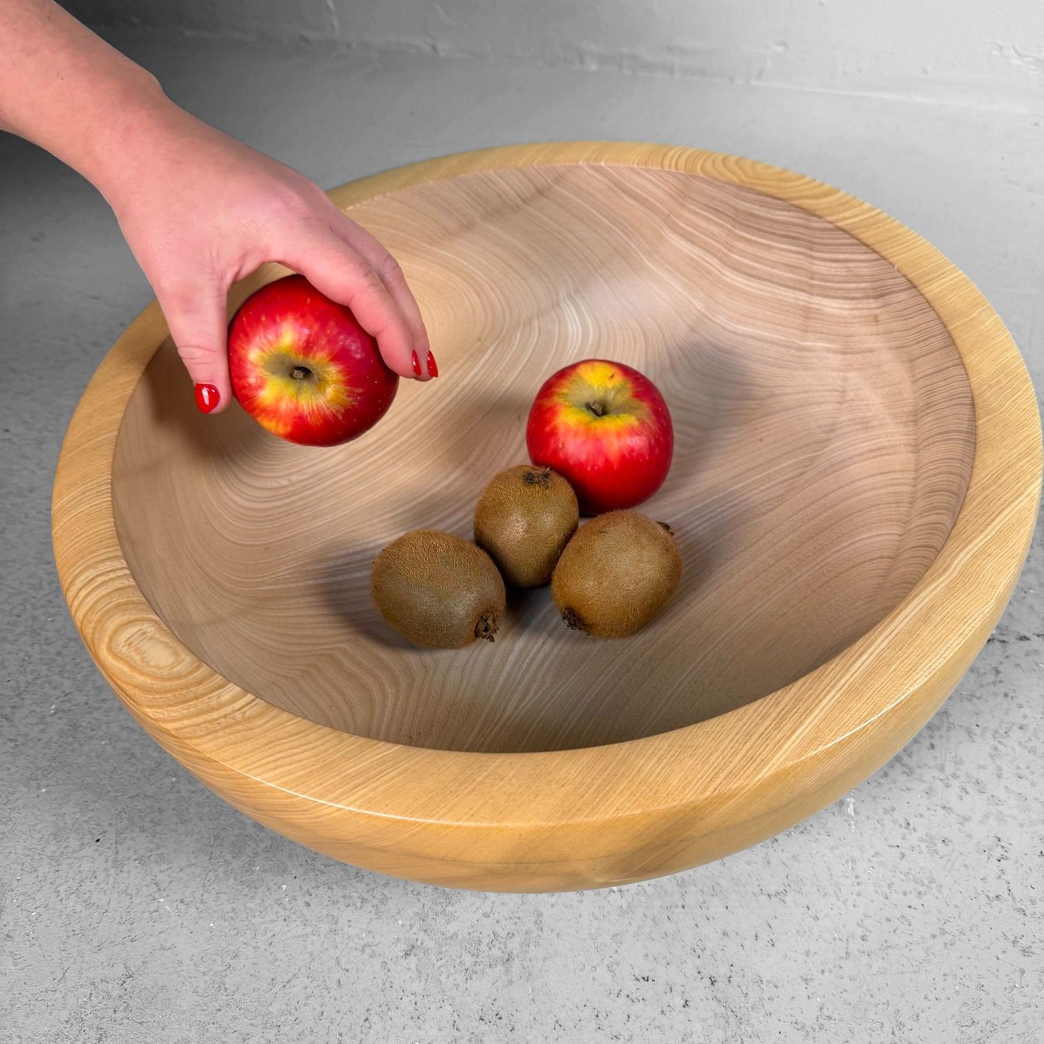 ​Japanse Houten Deegkom, Kibachi, Grote Serveerschaal, 1980s