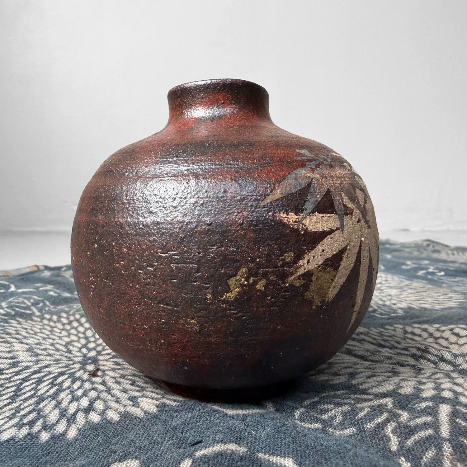 Kutani Aardewerken Vaasje, Momiji-decor, 1970s