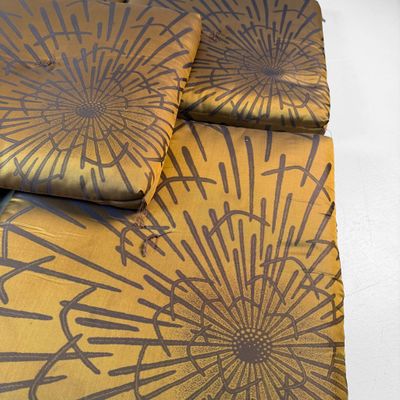 Set Vintage Zabuton Zitkussens met Bloemmotief, 1960s