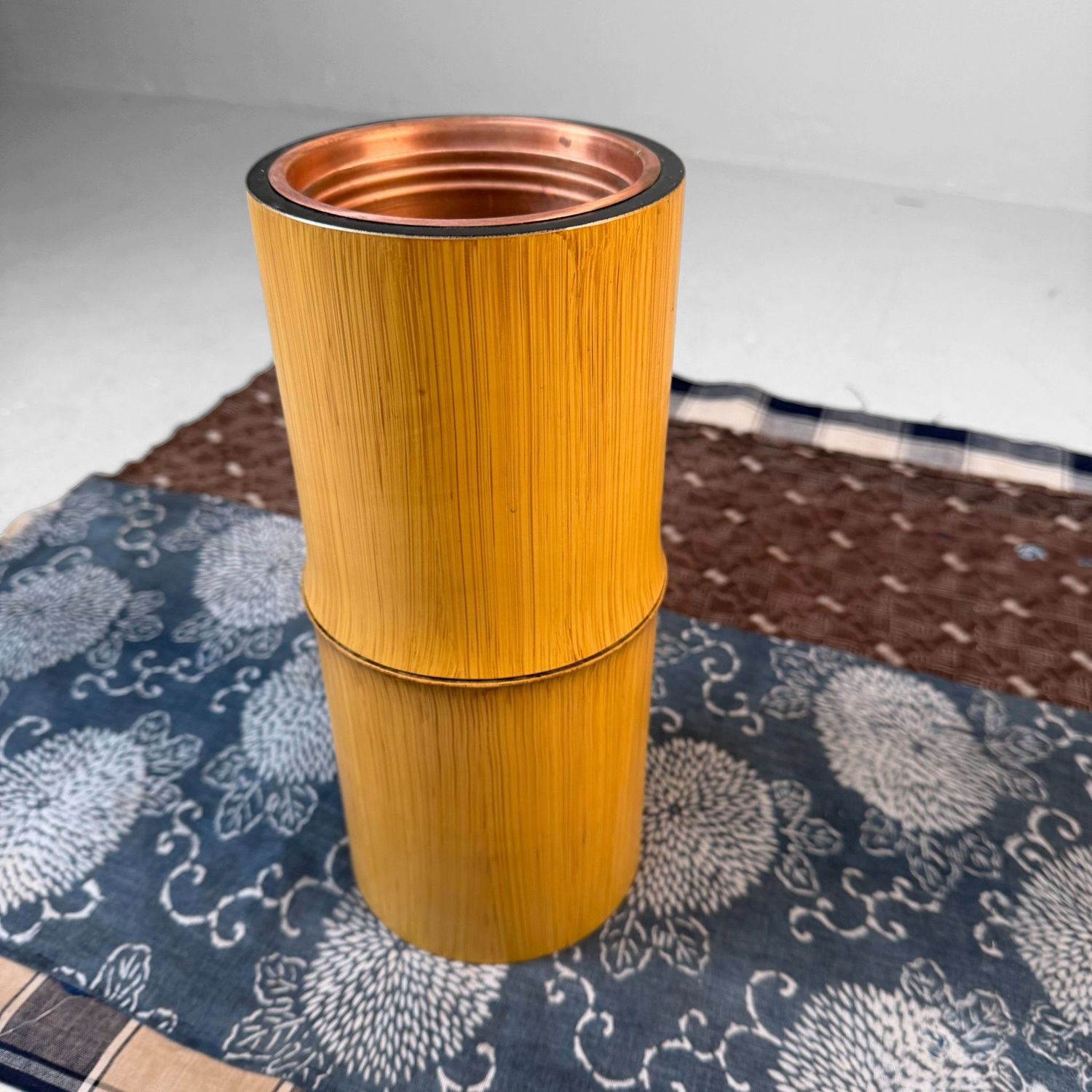 Vintage Ikebana Vase, Bamboo Style, Tokyo, 1970s