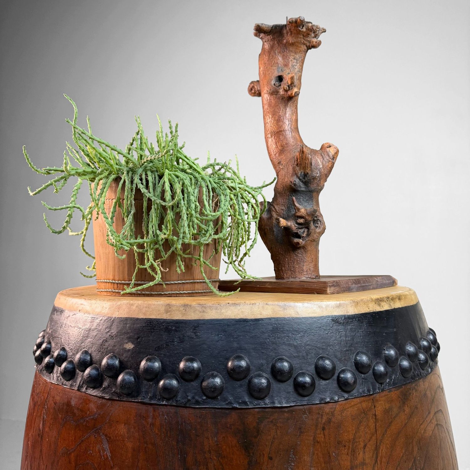 Decorative Japanese Nagadō Taiko Matsuri Drum, 1950s
