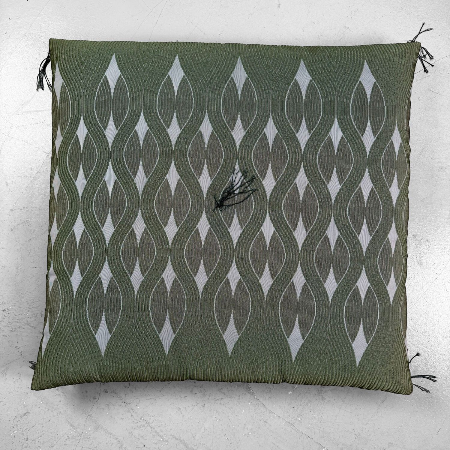 Vintage Japanese Zabuton Floor Cushion with Graphic Pattern, 1960s