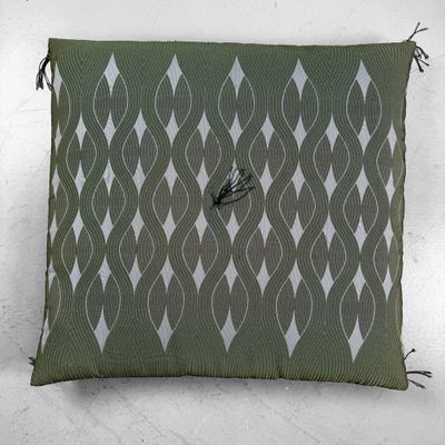 Vintage Japanese Zabuton Floor Cushion with Graphic Pattern, 1960s