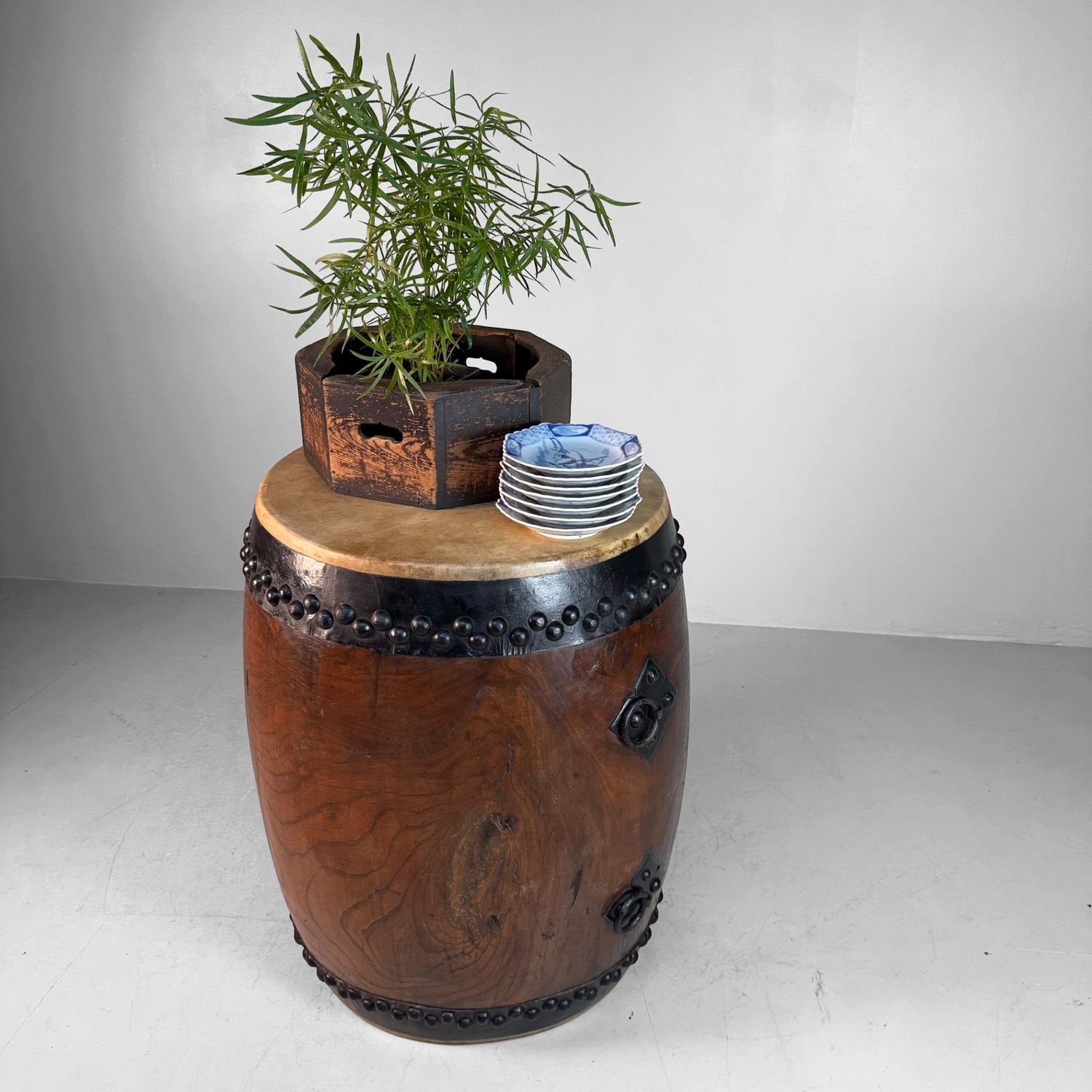 Decorative Japanese Nagadō Taiko Matsuri Drum, 1950s