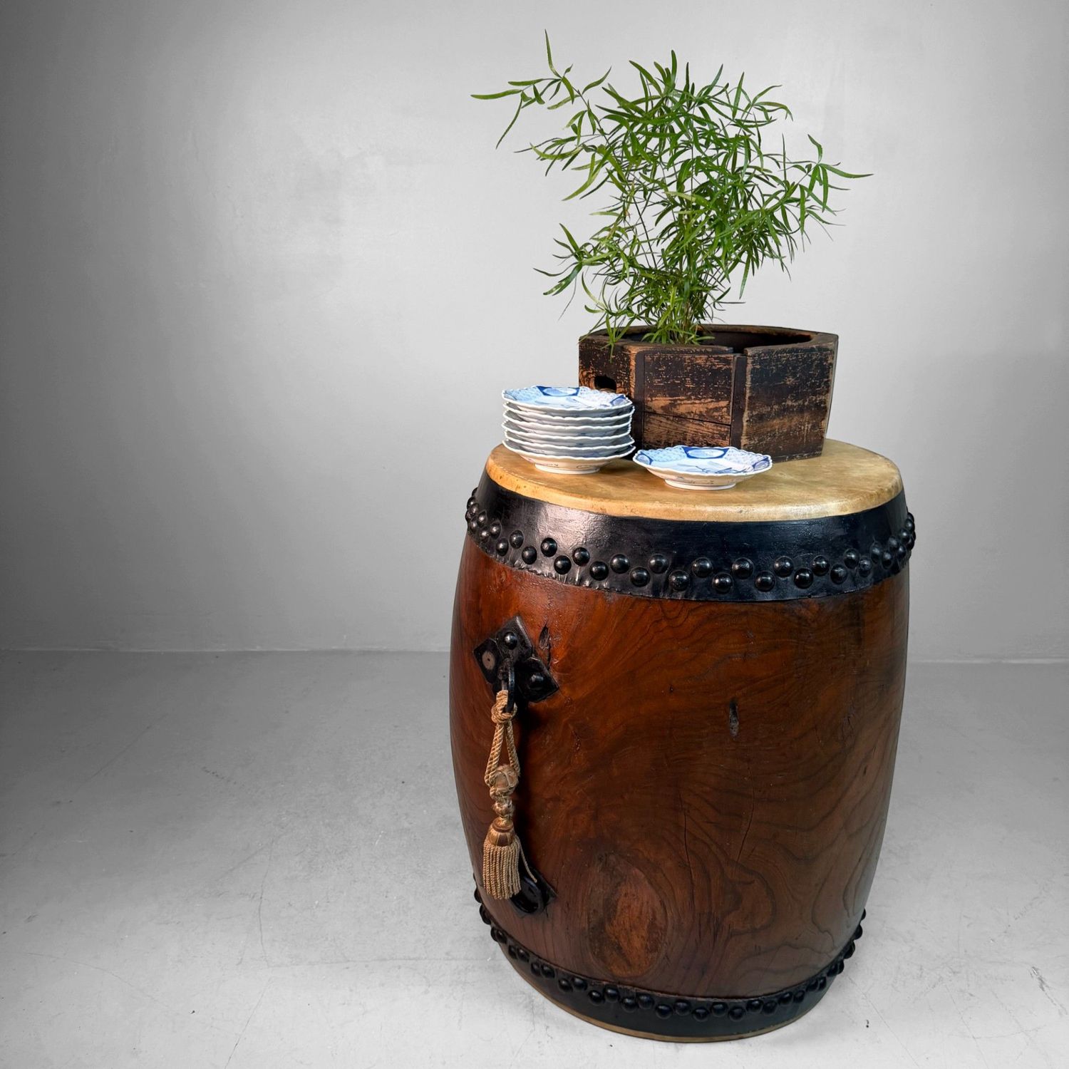 Decorative Japanese Nagadō Taiko Matsuri Drum, 1950s