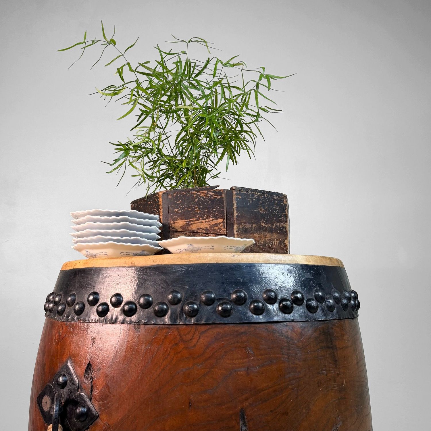 Decorative Japanese Nagadō Taiko Matsuri Drum, 1950s