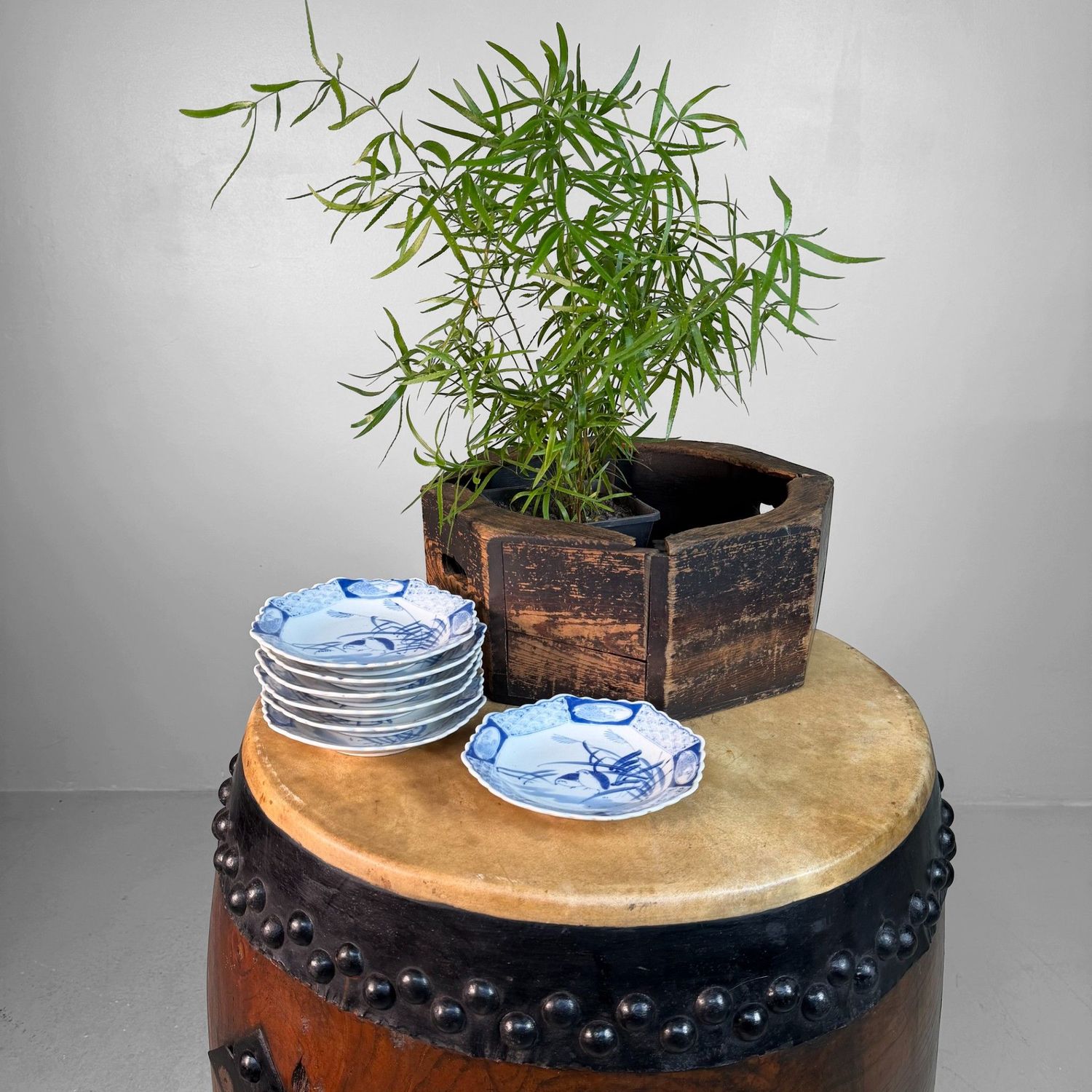 Decorative Japanese Nagadō Taiko Matsuri Drum, 1950s