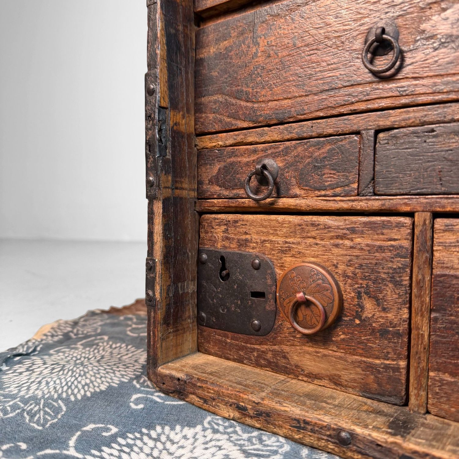 Small Japanese Fude Tansu, Calligraphy Drawer Chest, 1900s
