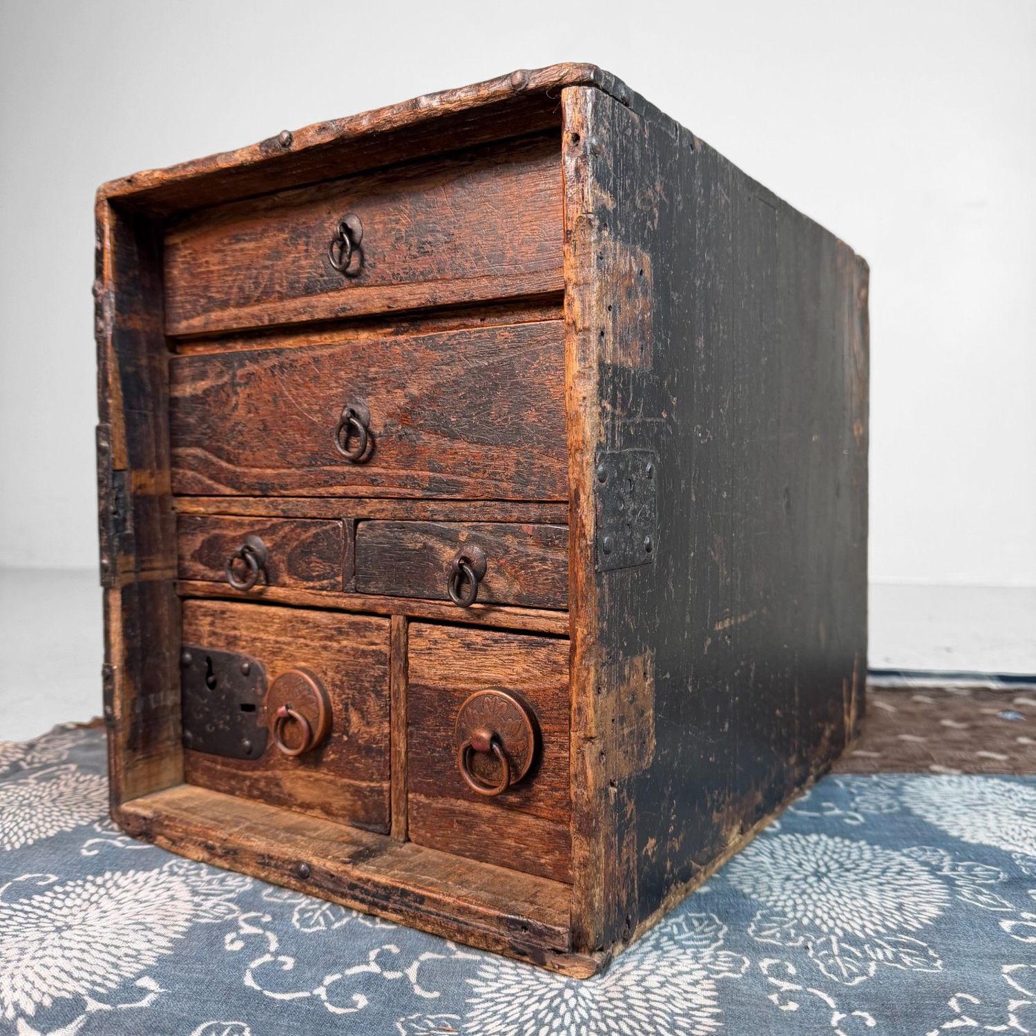 Small Japanese Fude Tansu, Calligraphy Drawer Chest, 1900s