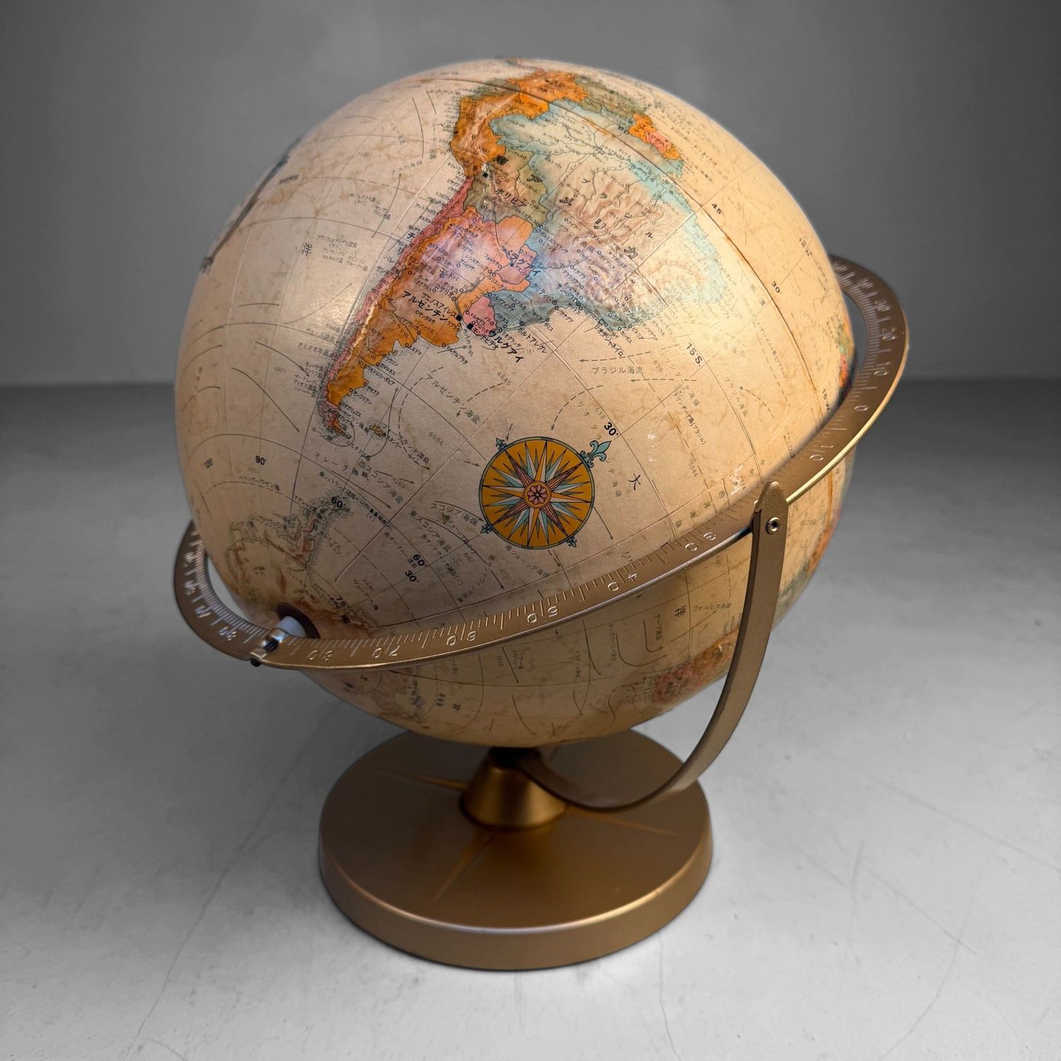 Vintage Replogle Relief Globe ‘World Classic’, Japanese Edition, 1980s