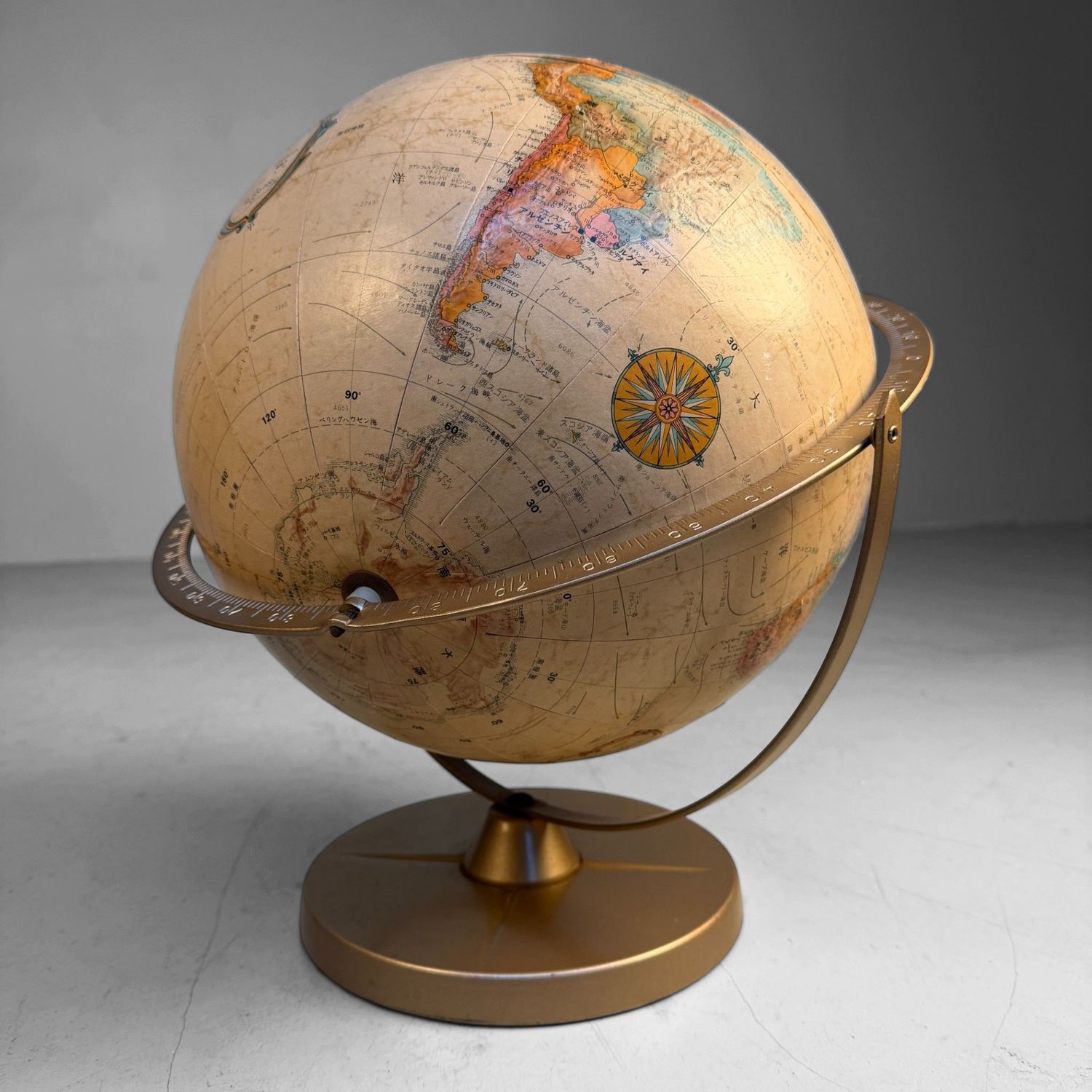 Vintage Replogle Relief Globe ‘World Classic’, Japanese Edition, 1980s
