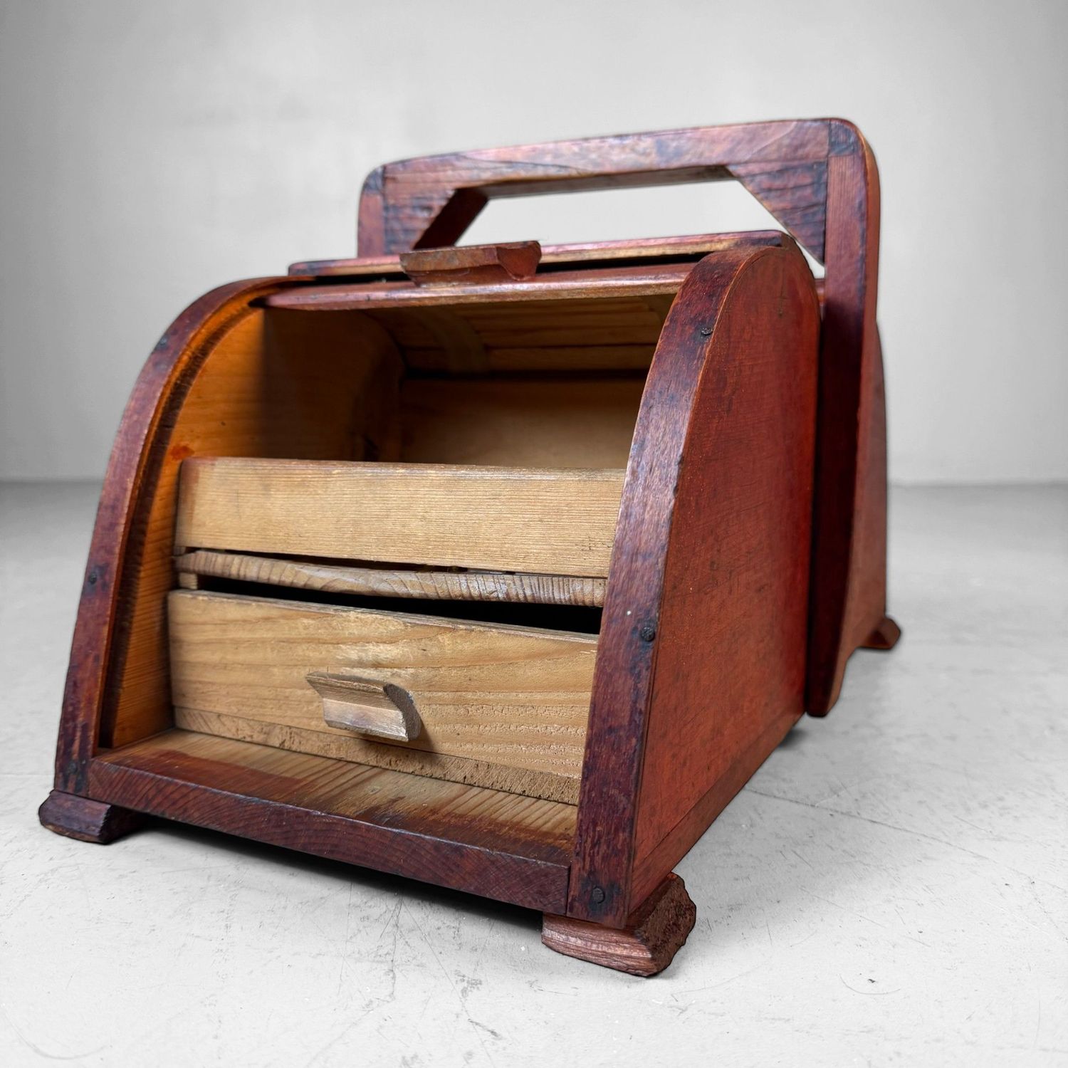 Wooden Sewing Box with Tambour Doors, Germany, 1940s