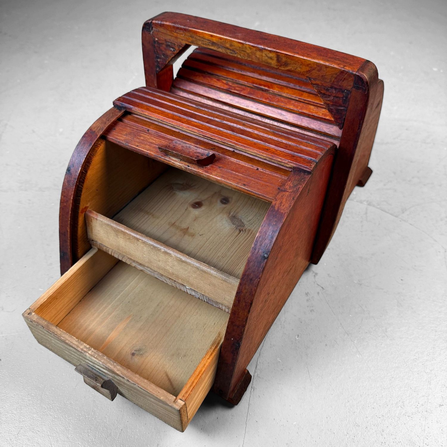 Wooden Sewing Box with Tambour Doors, Germany, 1940s