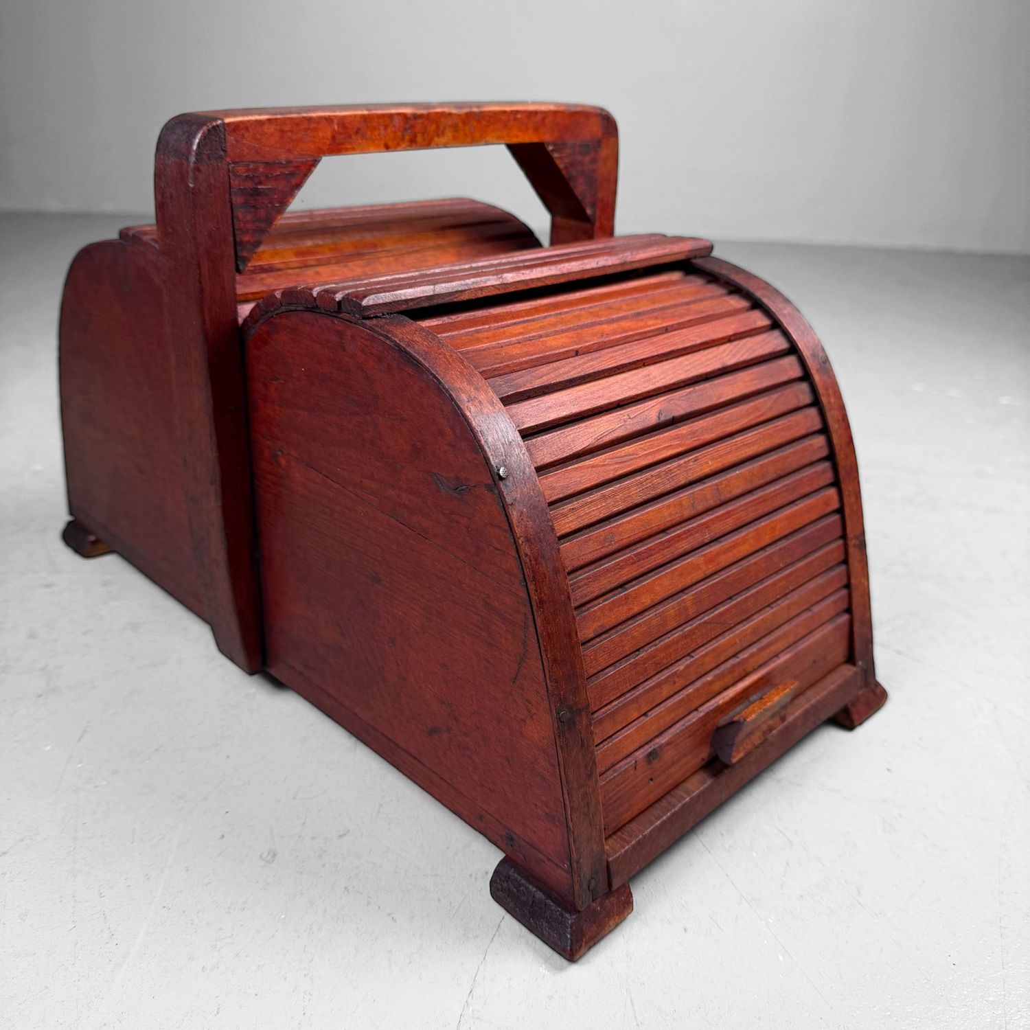 Wooden Sewing Box with Tambour Doors, Germany, 1940s