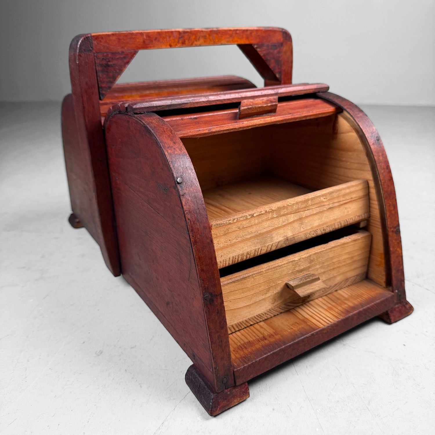 Wooden Sewing Box with Tambour Doors, Germany, 1940s