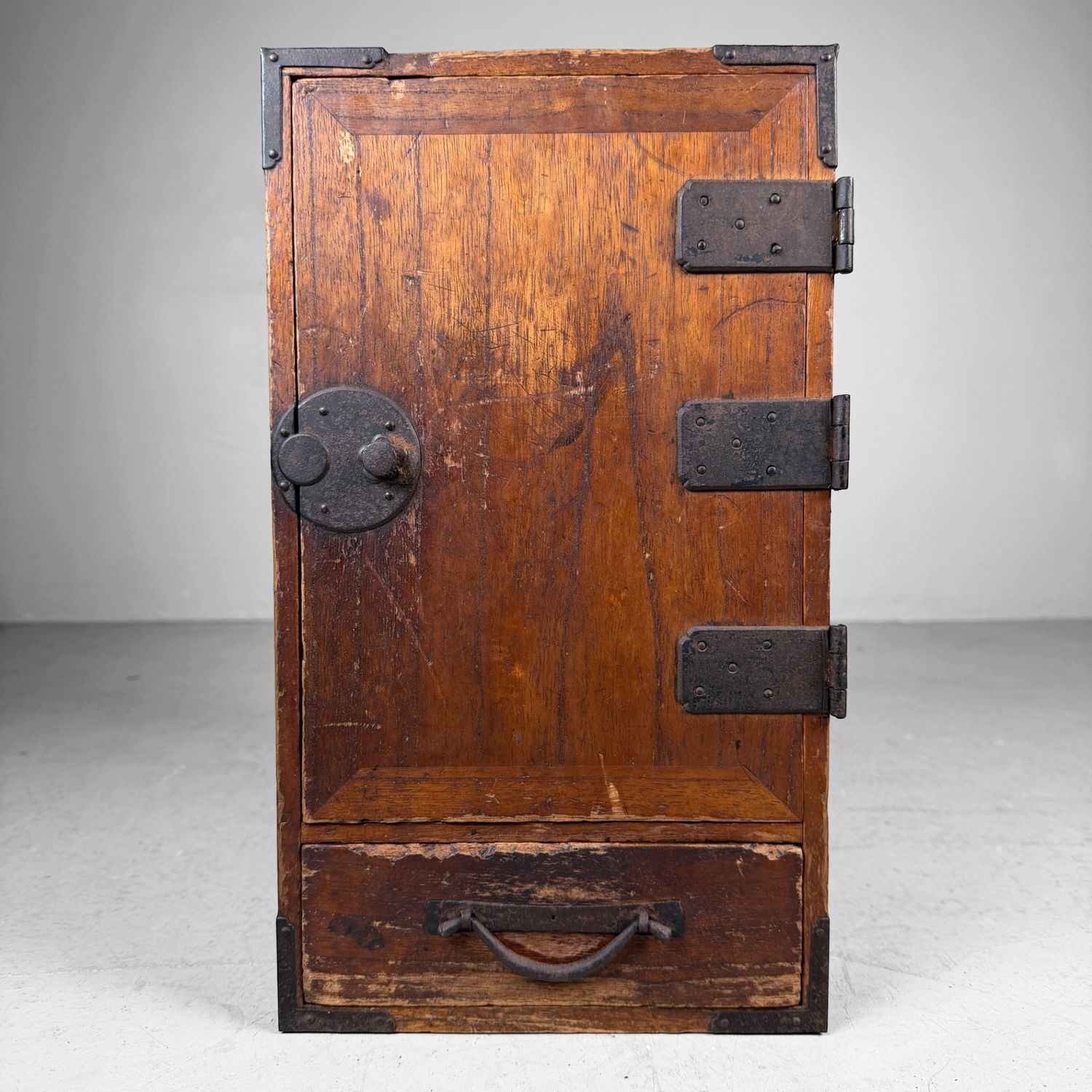 Japanese Wooden Writing Cabinet, Bunko, Compact Document Cabinet, 1900