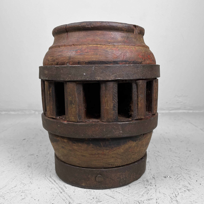 Antieke Houten Wielnaaf Japan.