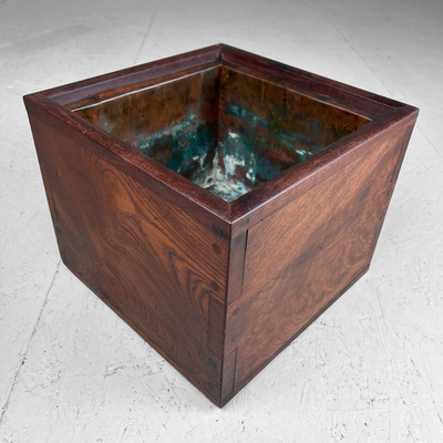 Wooden square Hibachi Taishō period Japan