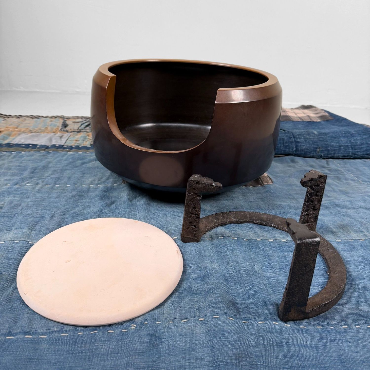 Copper Furo Tea Ceremony Set with Gotoku, Kyoto, 1970s–80s