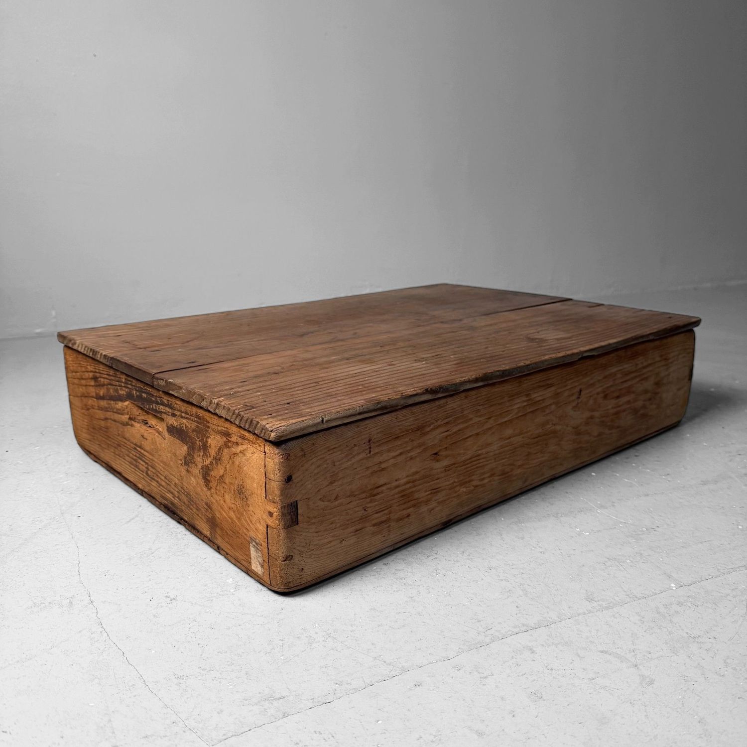 Japanese Wooden Storage Box with Lid, 1940s