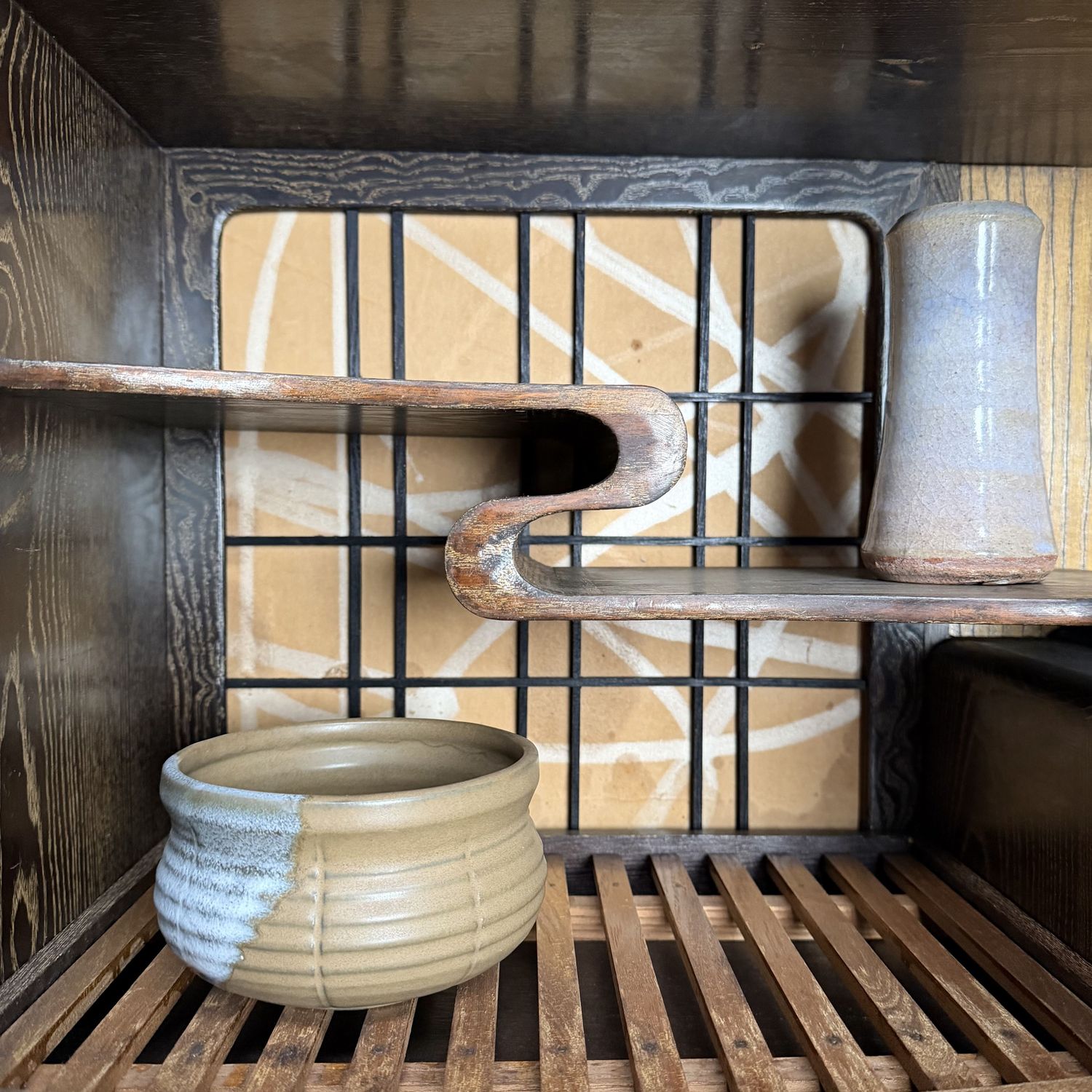 Japanse Chadansu Theekast, Zeldzame Keyaki Displaykast, jaren 20