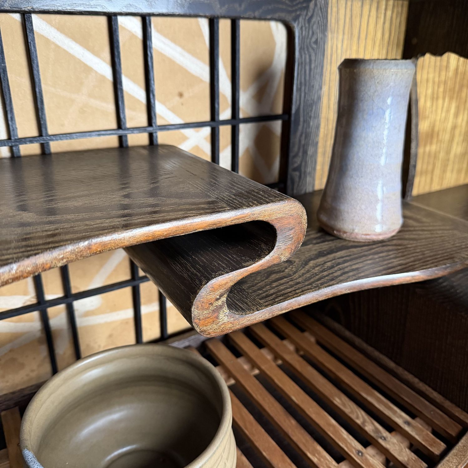 Japanse Chadansu Theekast, Zeldzame Keyaki Displaykast, jaren 20