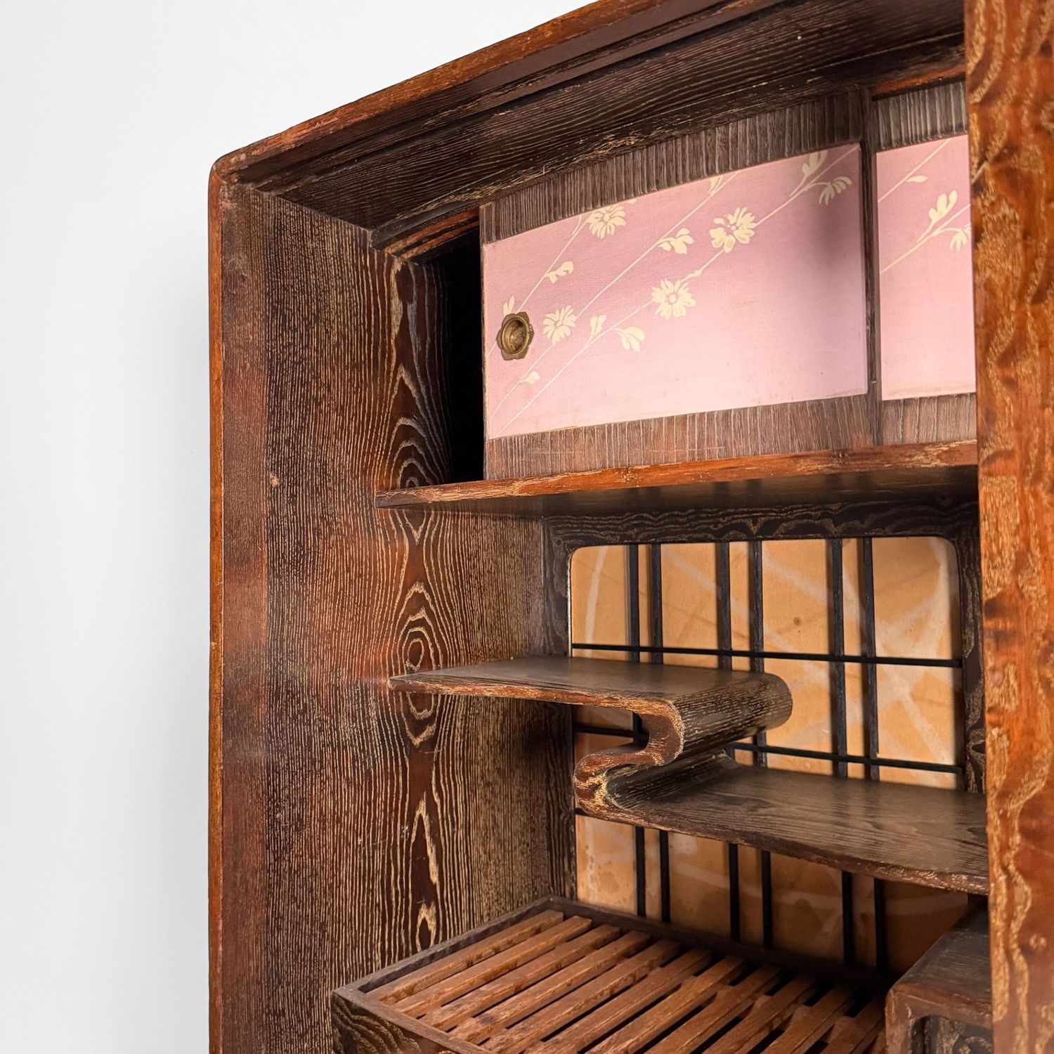 Japanse Chadansu Theekast, Zeldzame Keyaki Displaykast, jaren 20