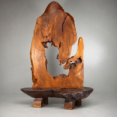 Monumental Japanese Root Wood Sculpture, Display Object, 1950s