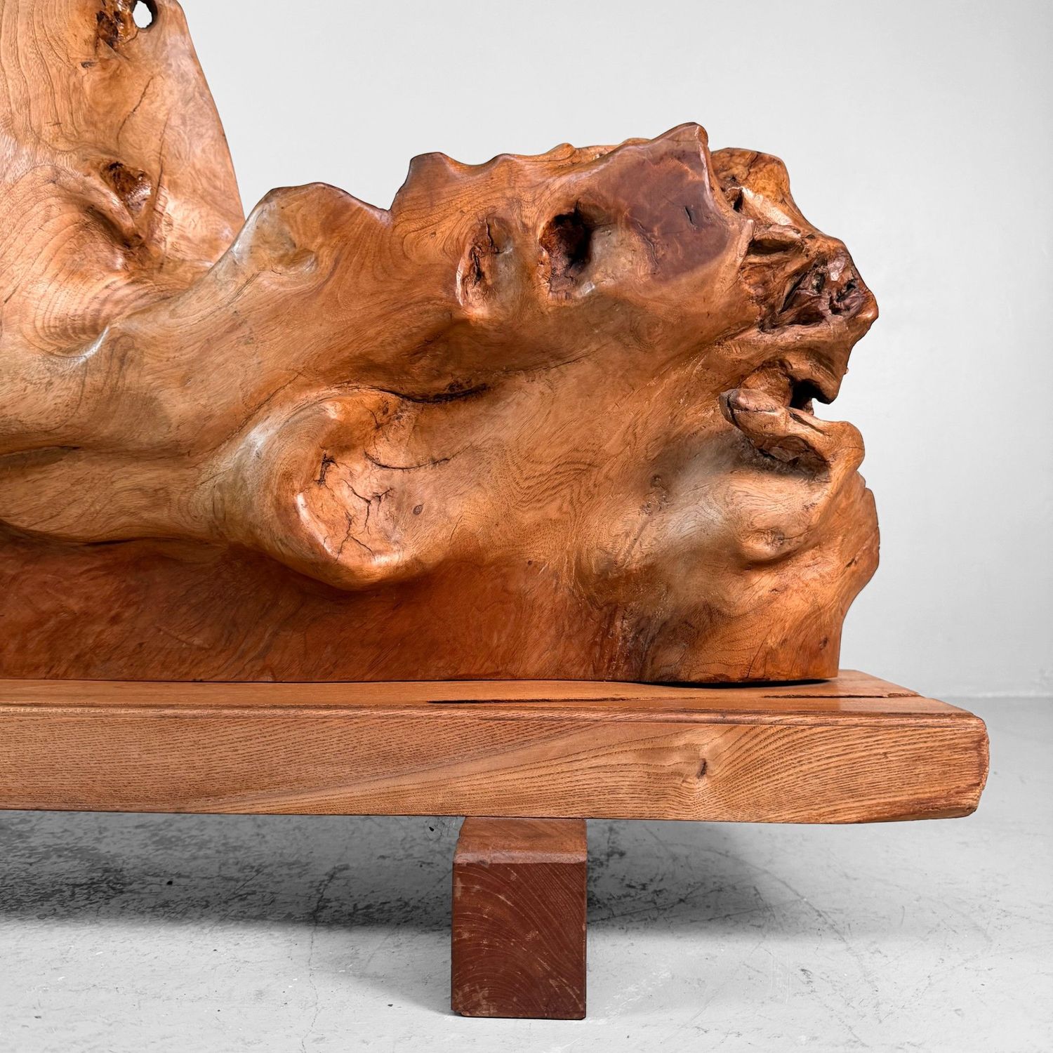 Monumental Japanese Keyaki Wood Sculptural Object, 1950s
