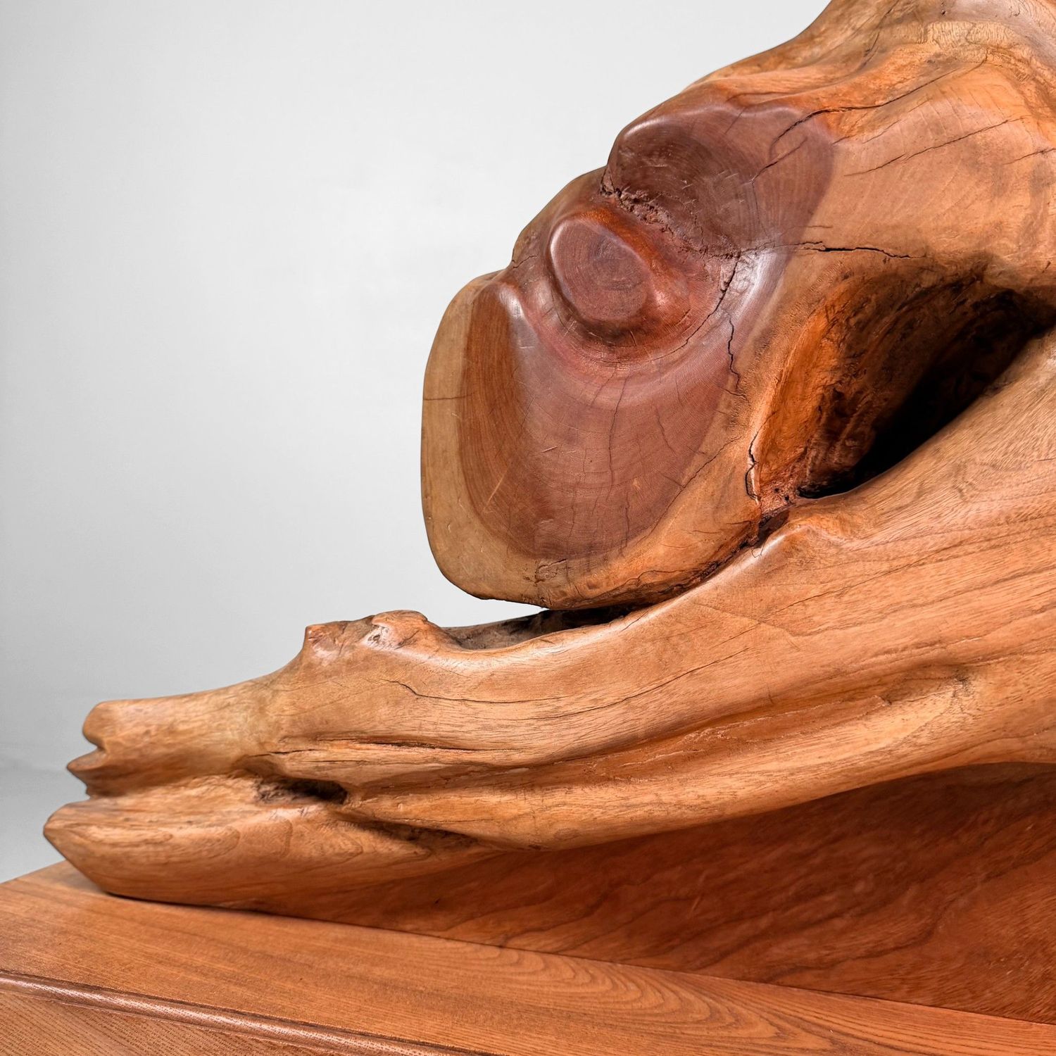 Monumental Japanese Keyaki Wood Sculptural Object, 1950s