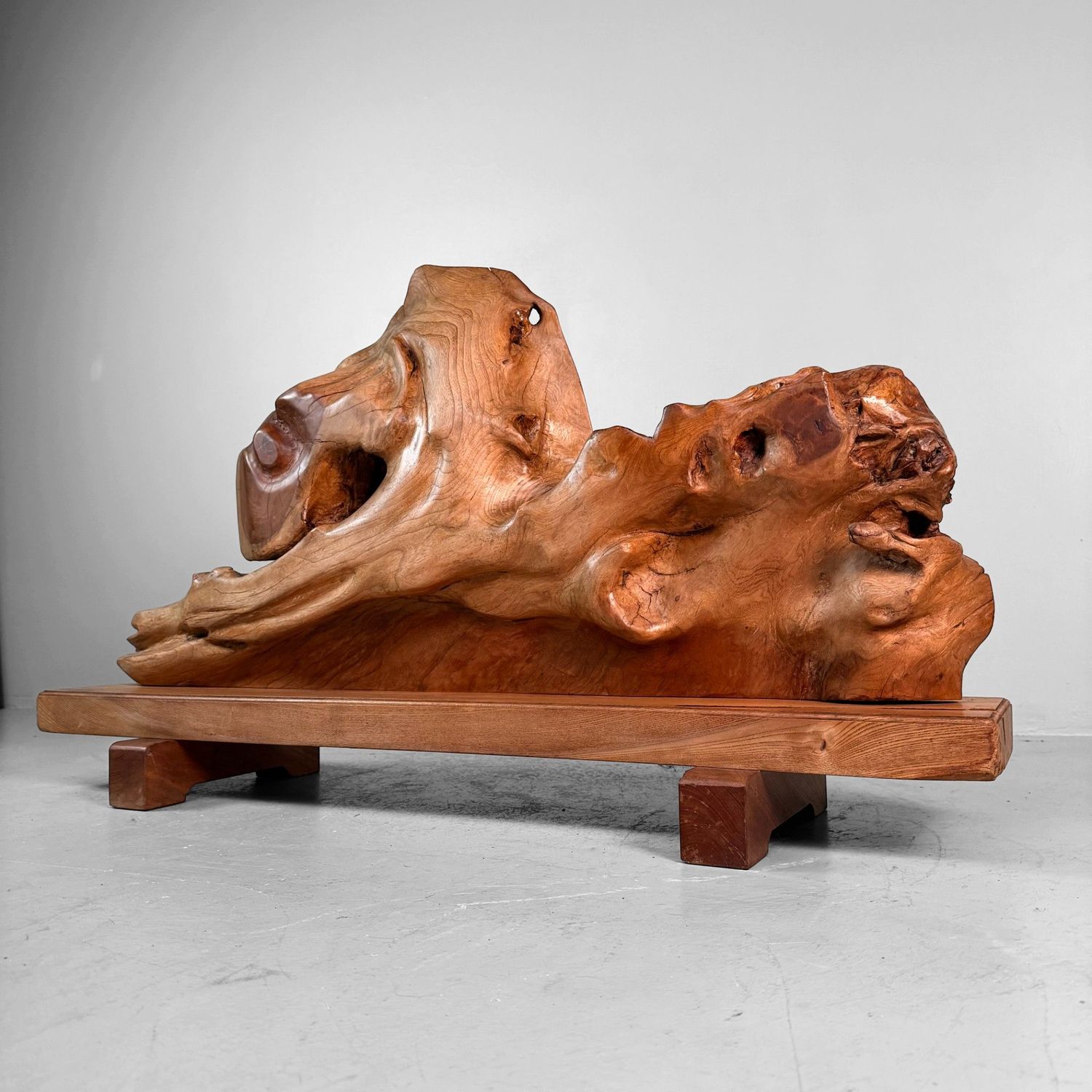 Monumental Japanese Keyaki Wood Sculptural Object, 1950s