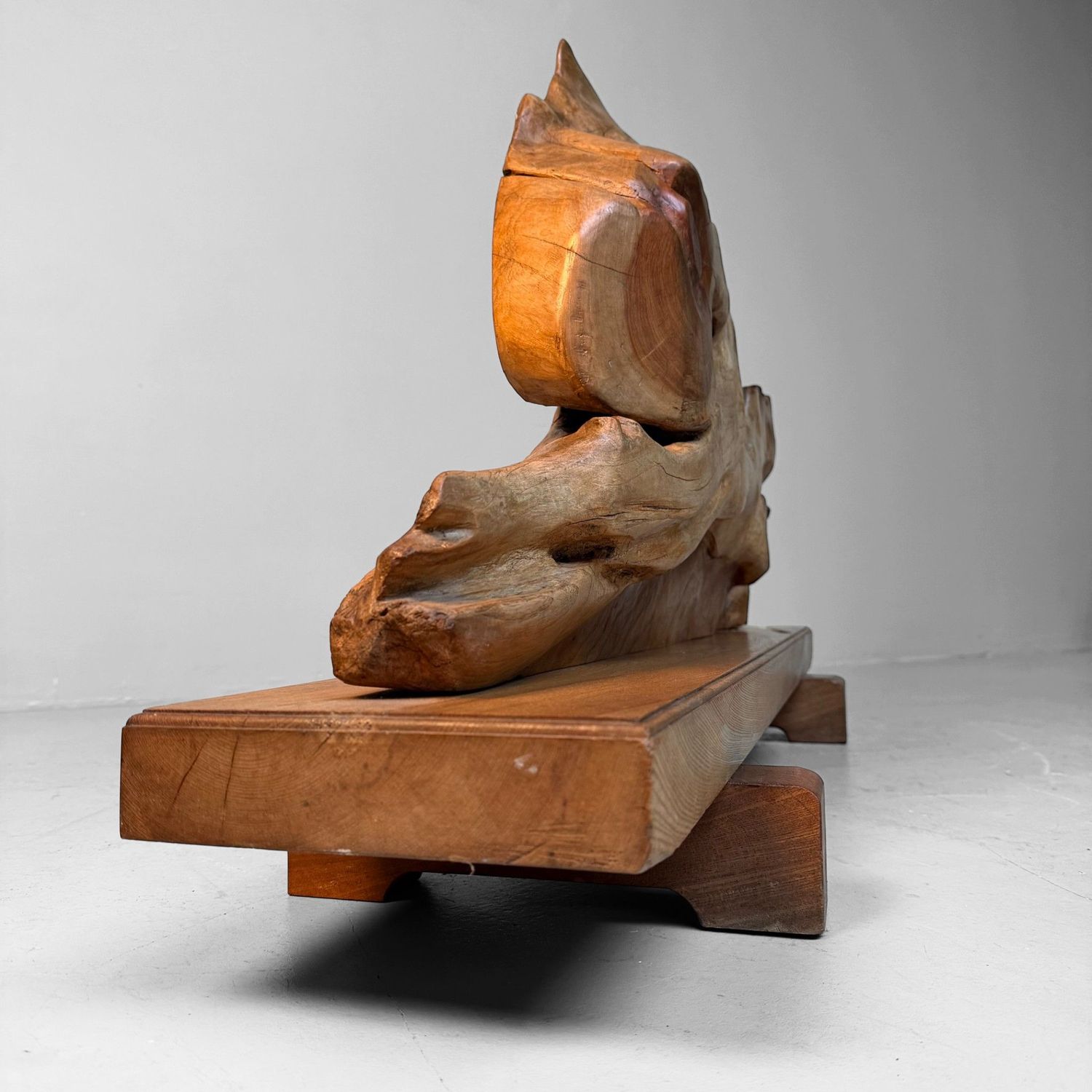 Monumental Japanese Keyaki Wood Sculptural Object, 1950s