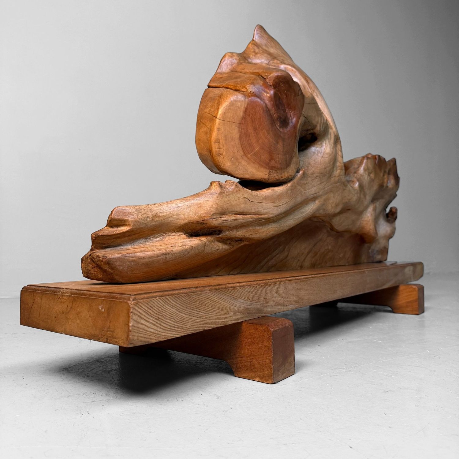 Monumental Japanese Keyaki Wood Sculptural Object, 1950s