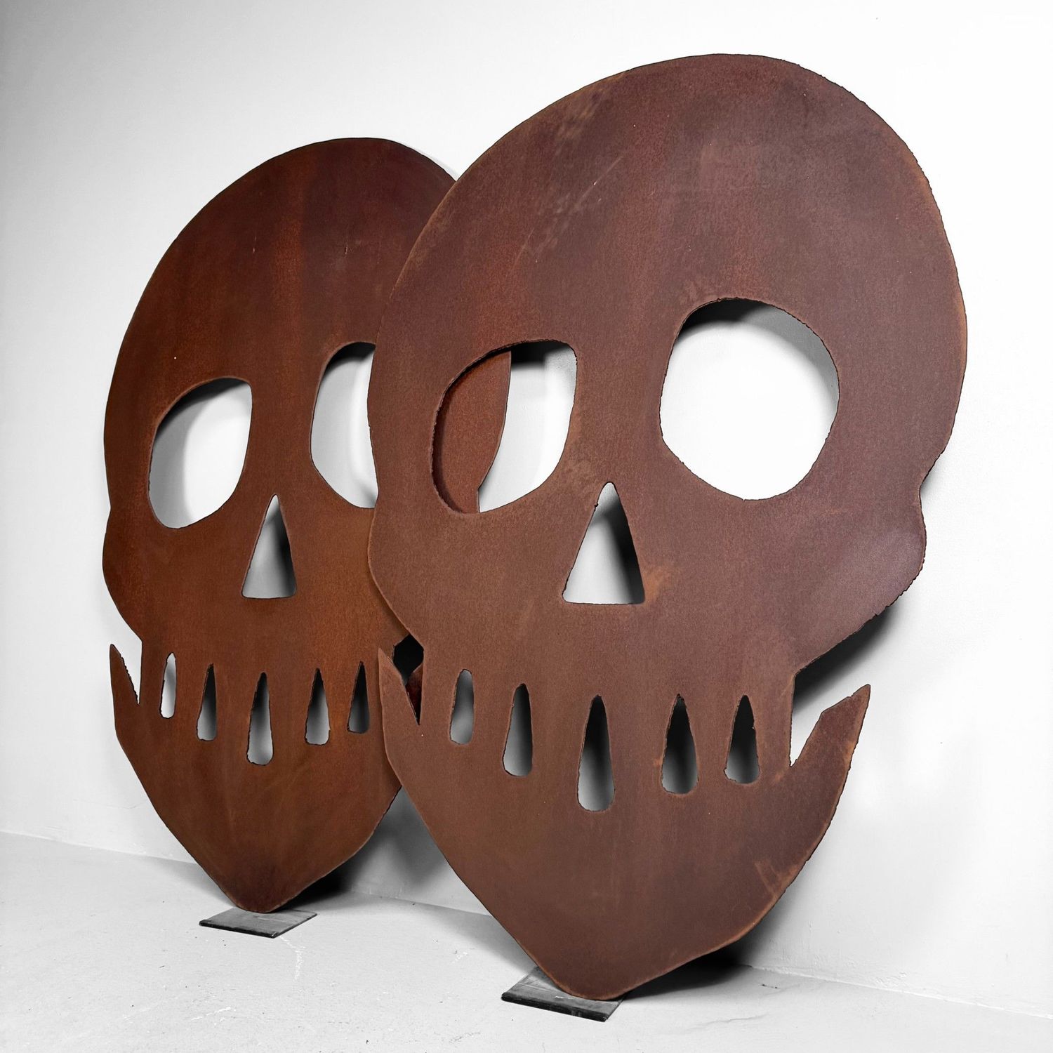 Monumentale Stalen 'Skull' Wanddecoratie, jaren 1990
