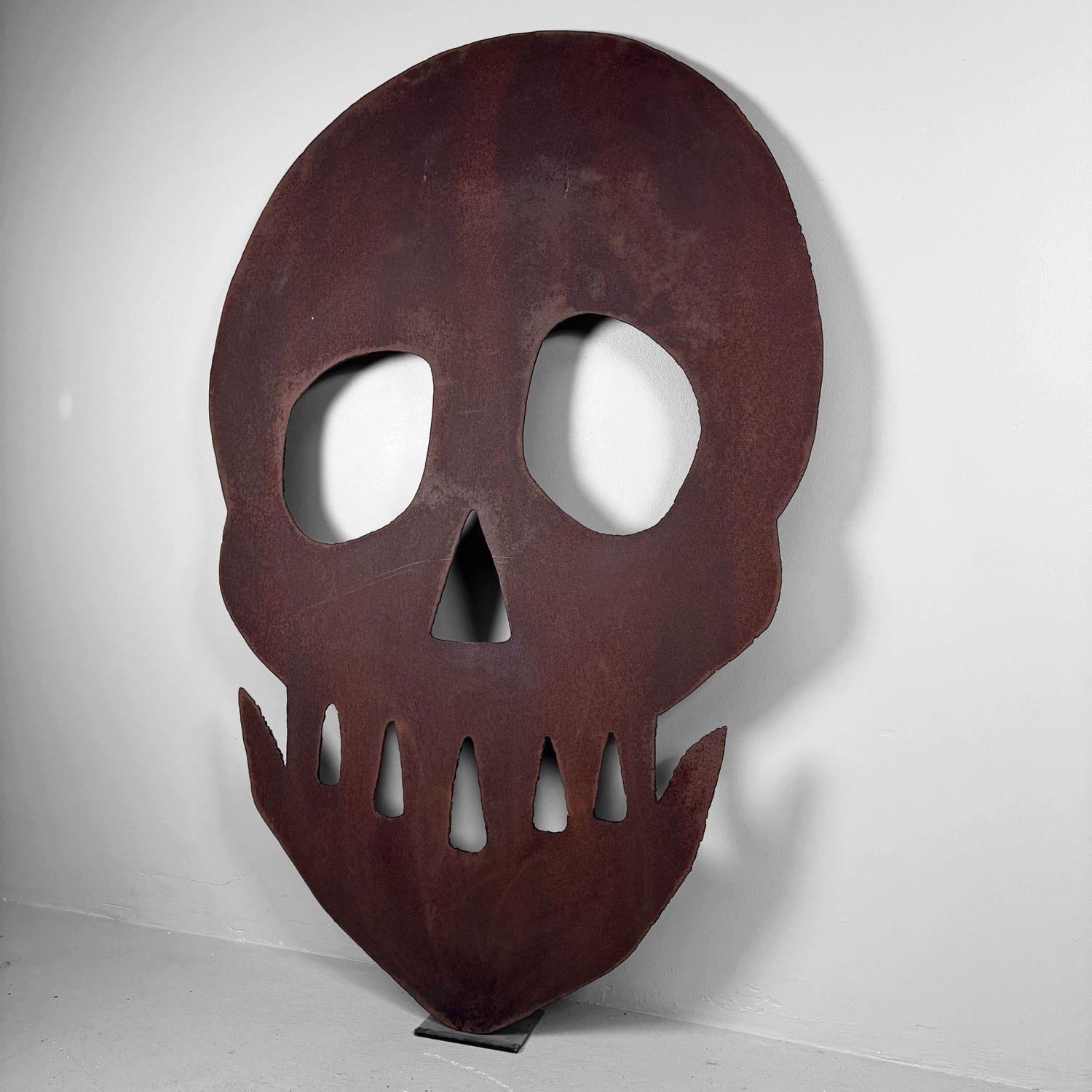 Monumentale Stalen 'Skull' Wanddecoratie, jaren 1990
