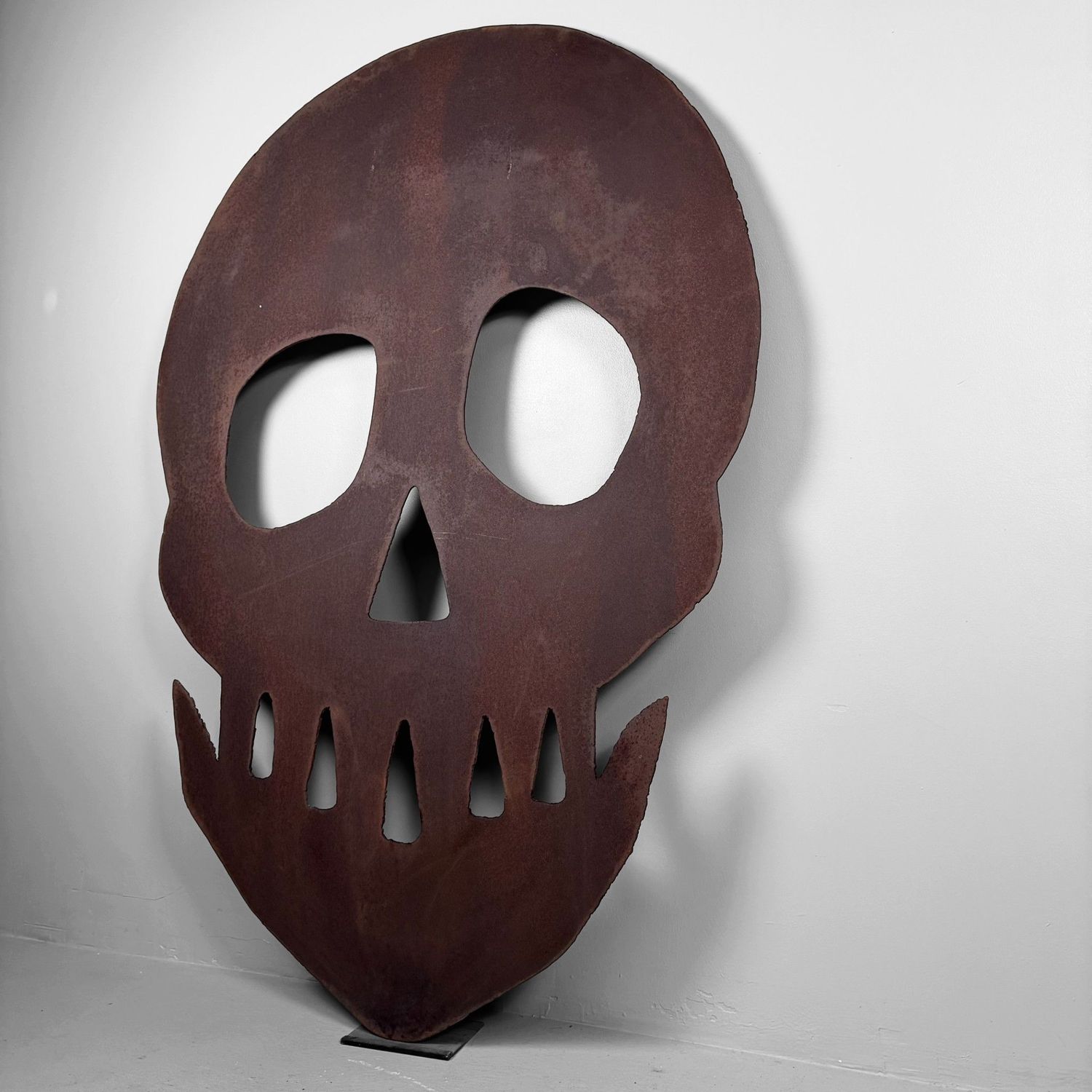 Monumentale Stalen 'Skull' Wanddecoratie, jaren 1990