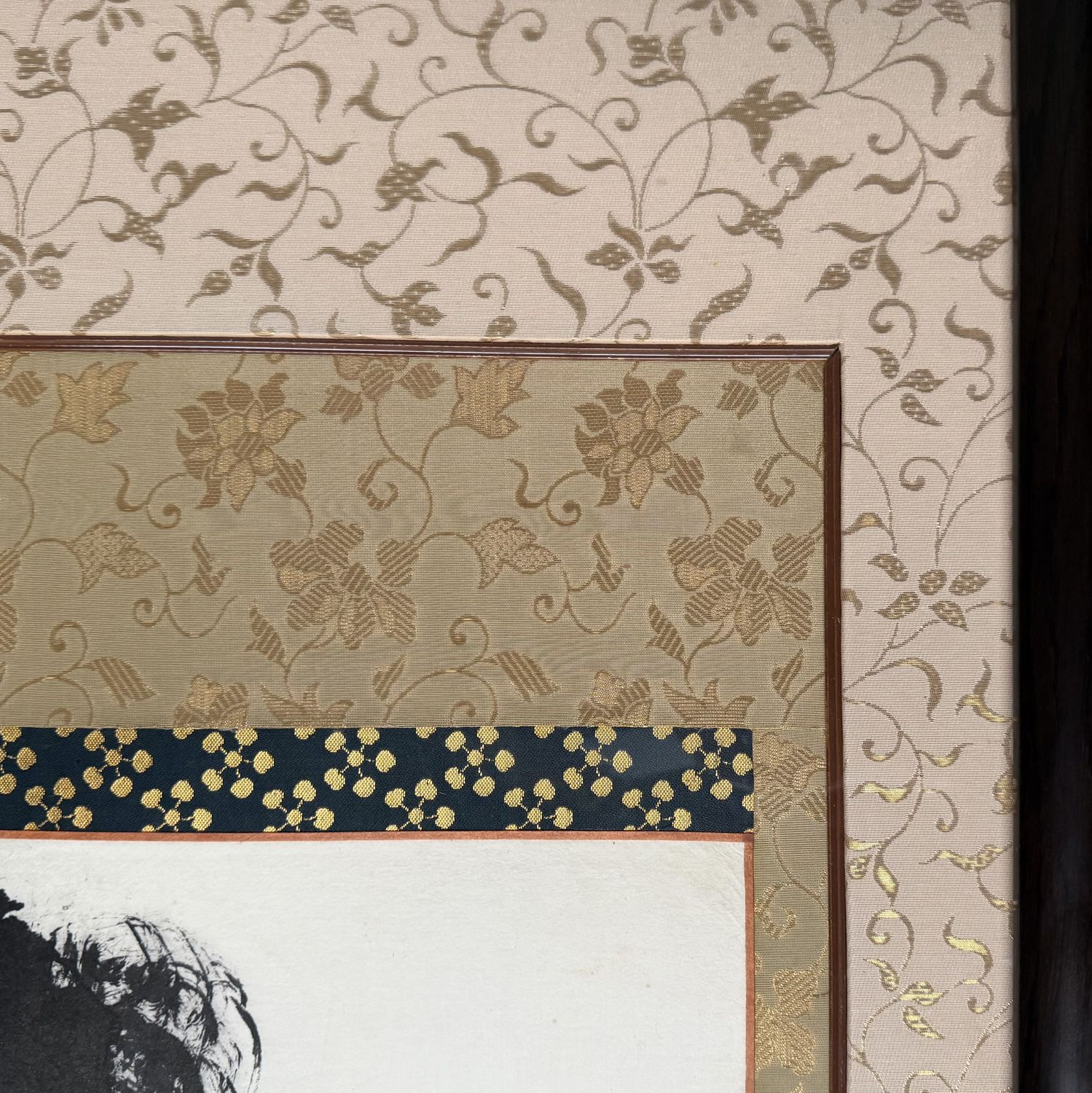 Monumental Japanese Calligraphy “Zen” (禅) in Black Lacquer Frame, c. 1970